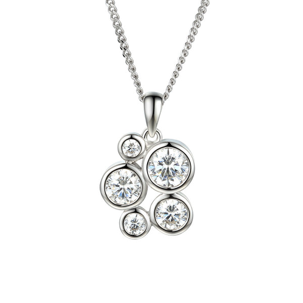 Amore 5 Stone CZ Silver Necklace