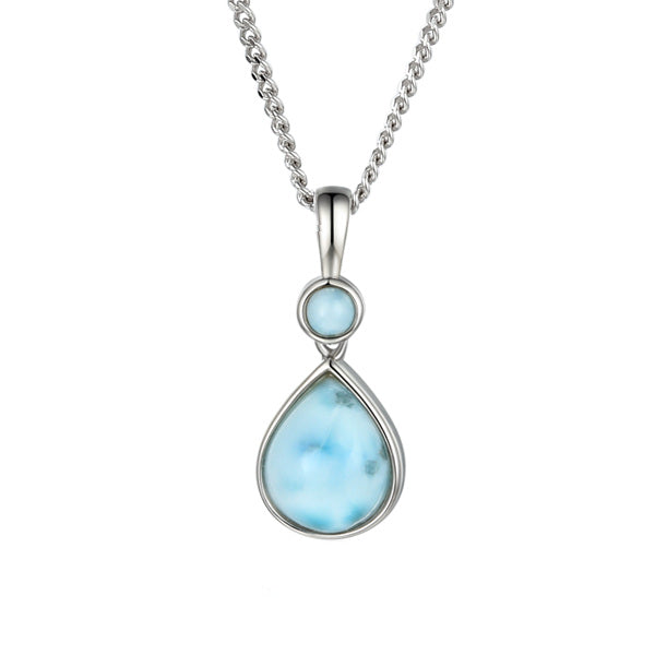 Amore Silver Larimar Dominica Necklace