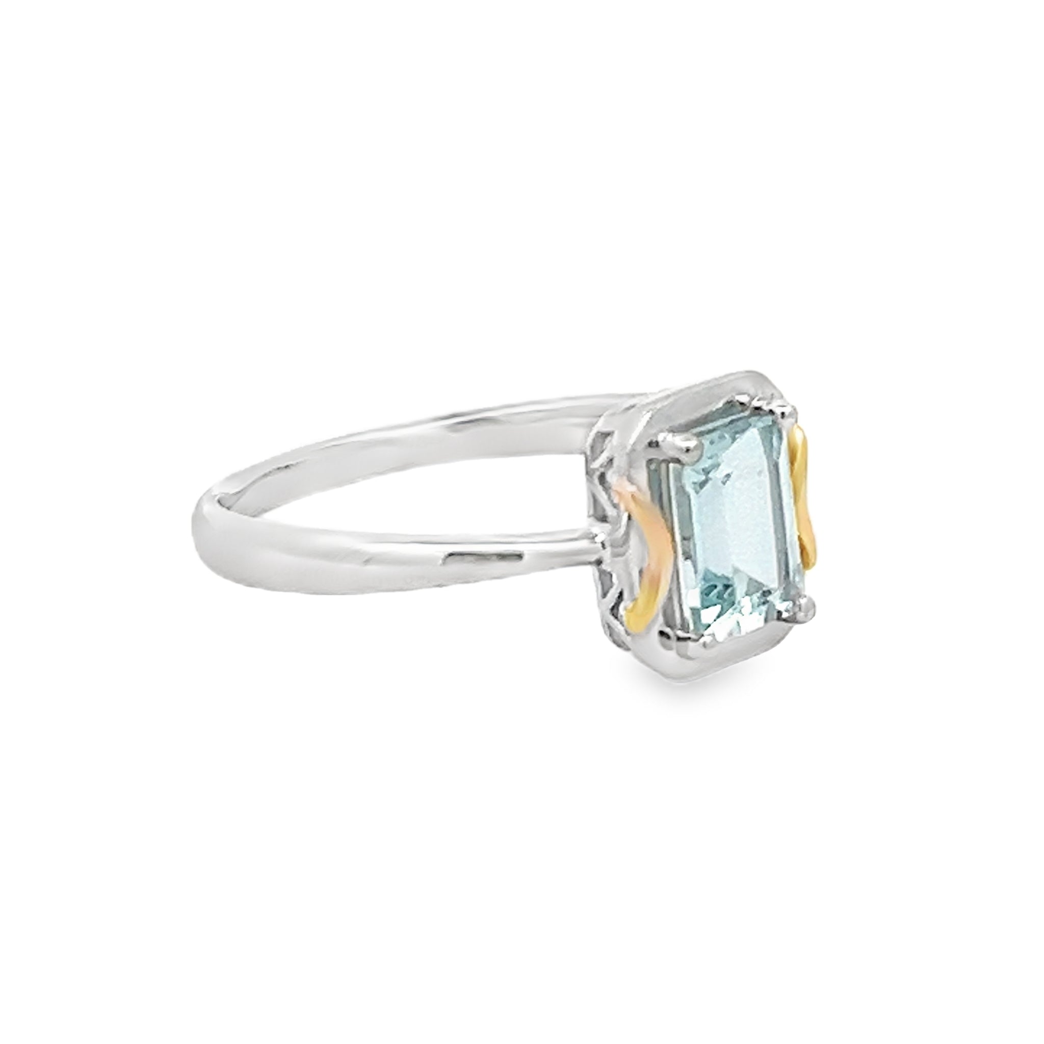 Amore Contour Aquamarine Silver Ring 9370 side