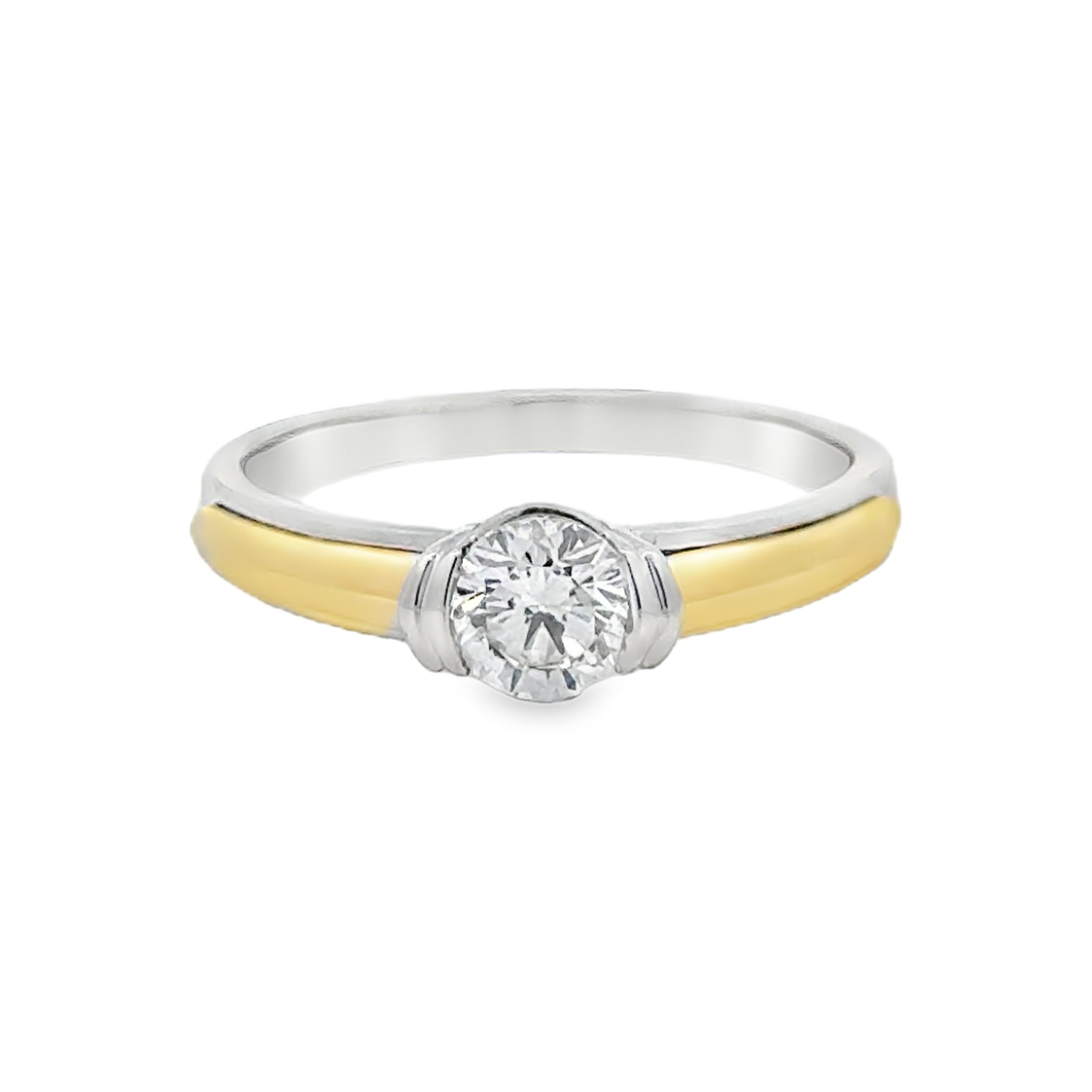 Lab Grown Diamond Brilliant Cut 0.50ct Solitaire Ring Sterling Silver & 9ct Gold