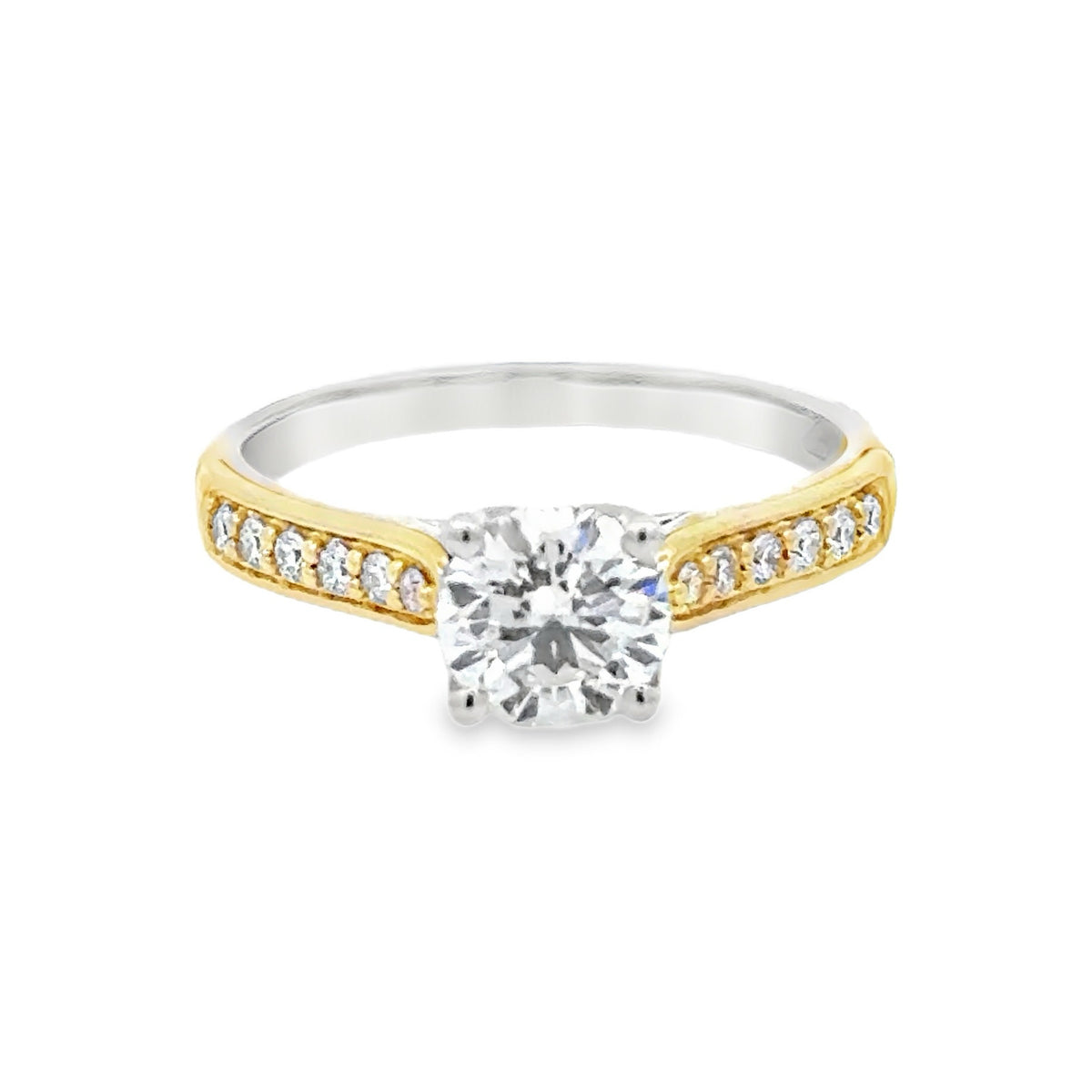 Lab Grown Diamond Brilliant Cut 1.00ct Solitaire Ring Sterling Silver & 9ct Gold