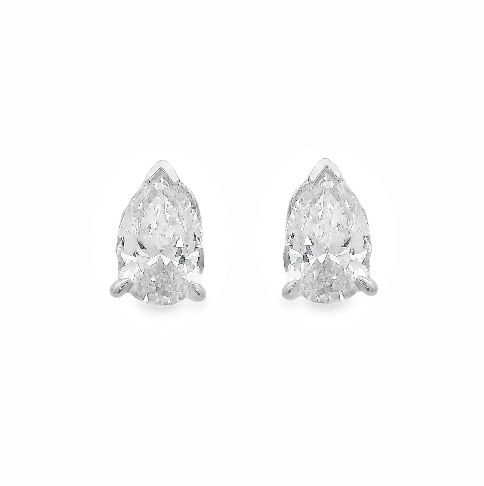 Lab Grown Diamond Pear Cut Earrings 9ct White Gold