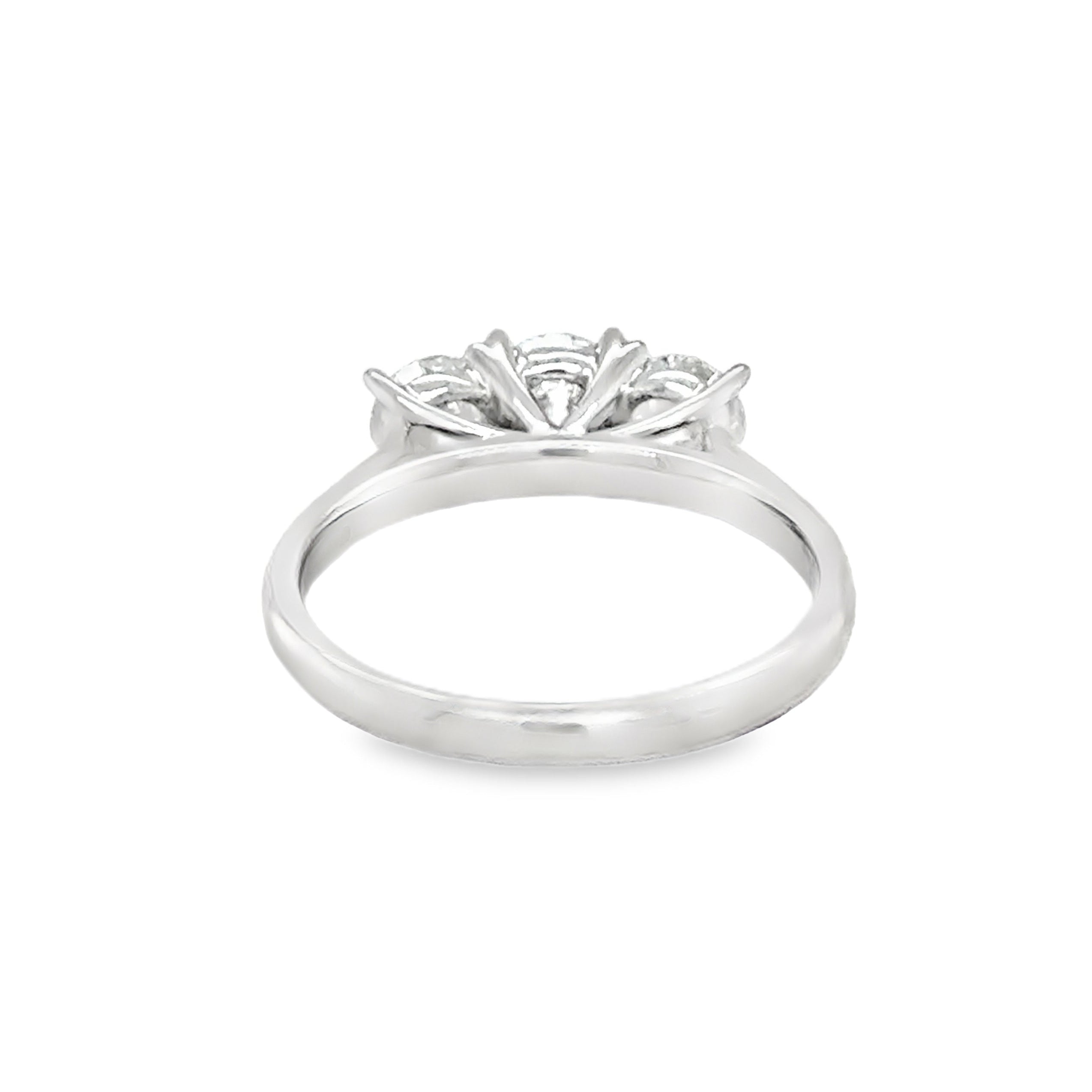 Lab Grown Diamond Brilliant Cut 1.25ct Trilogy Ring 9ct White Gold rear