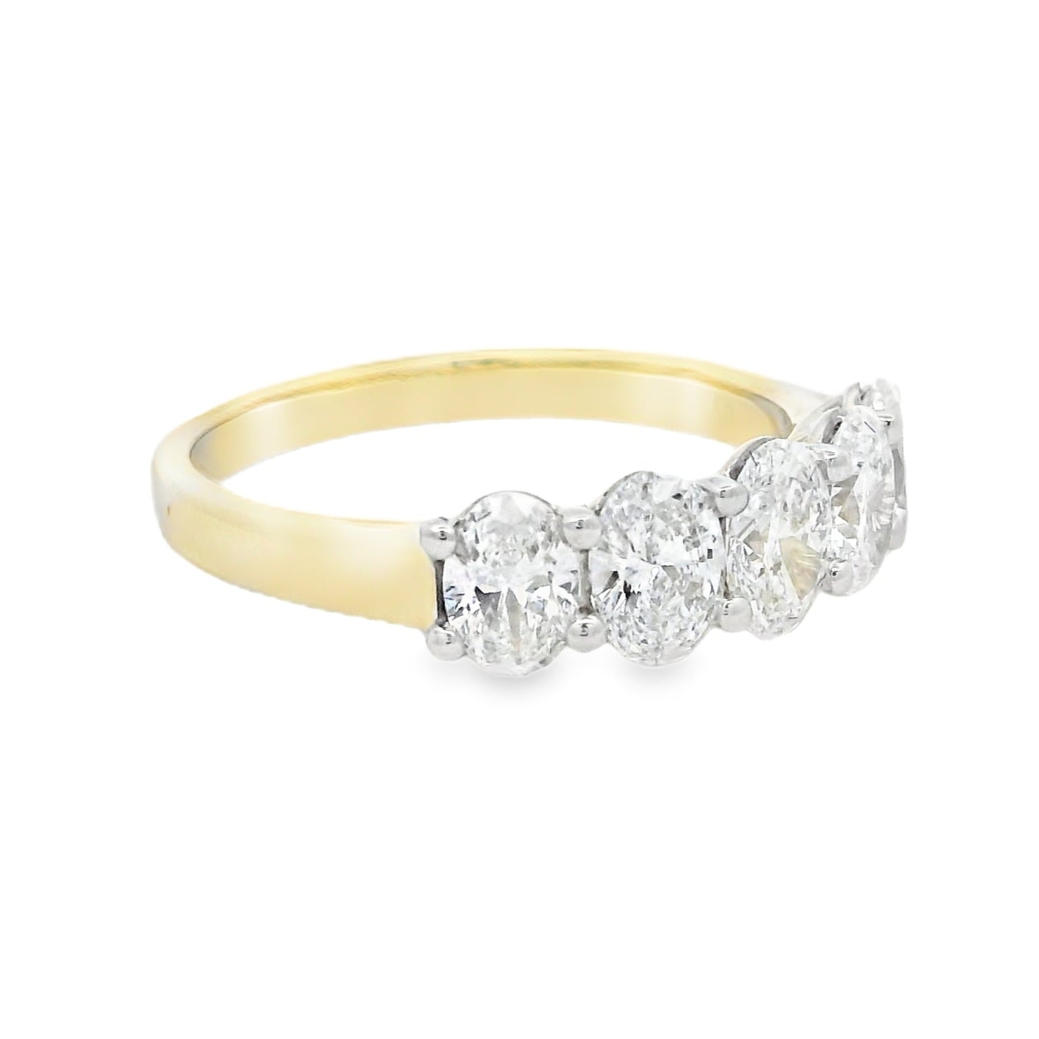 Lab Grown Diamond 5 Stone Eternity Ring 1.50ct 9ct Gold SIDE
