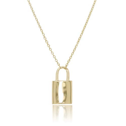 9ct Yellow Gold Padlock Necklace