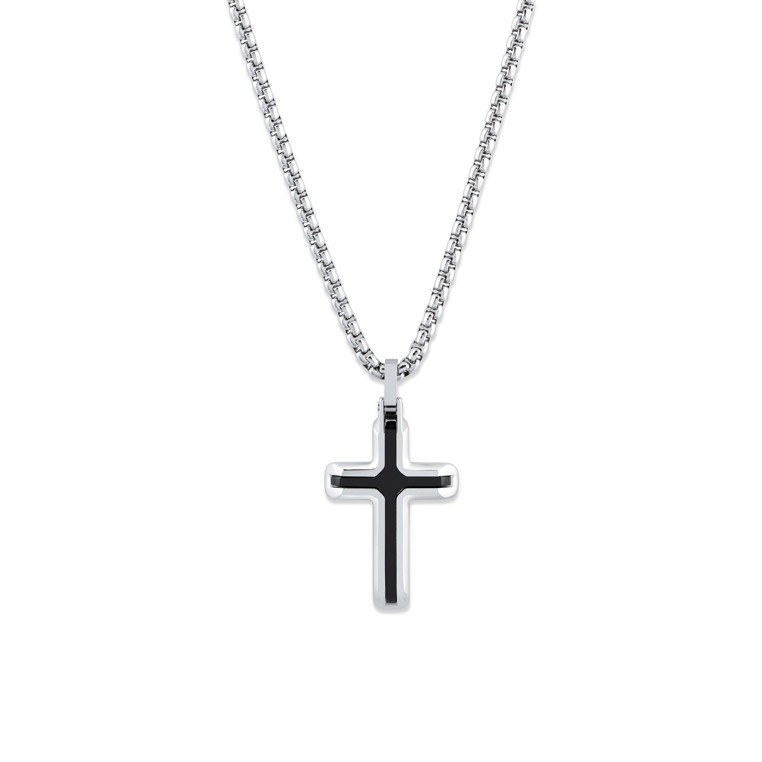 Unique & Co Men's Steel Cross Necklace AN130