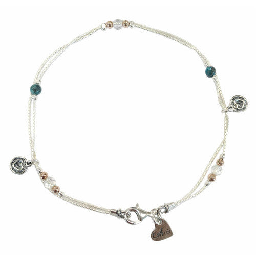 Aviv Silver Anklet with Turquoise ASA0034-TU
