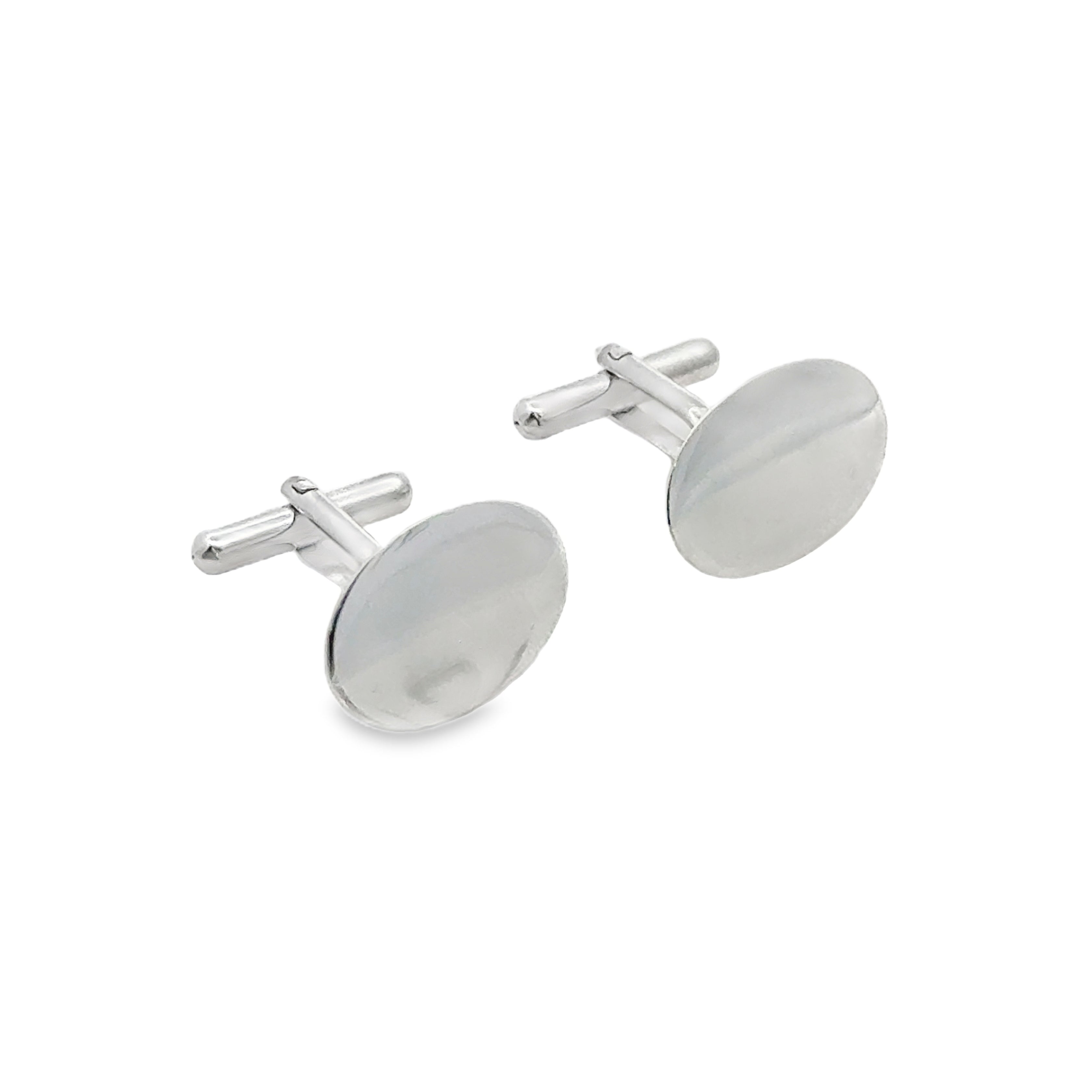 Sterling Silver Oval Cufflinks 