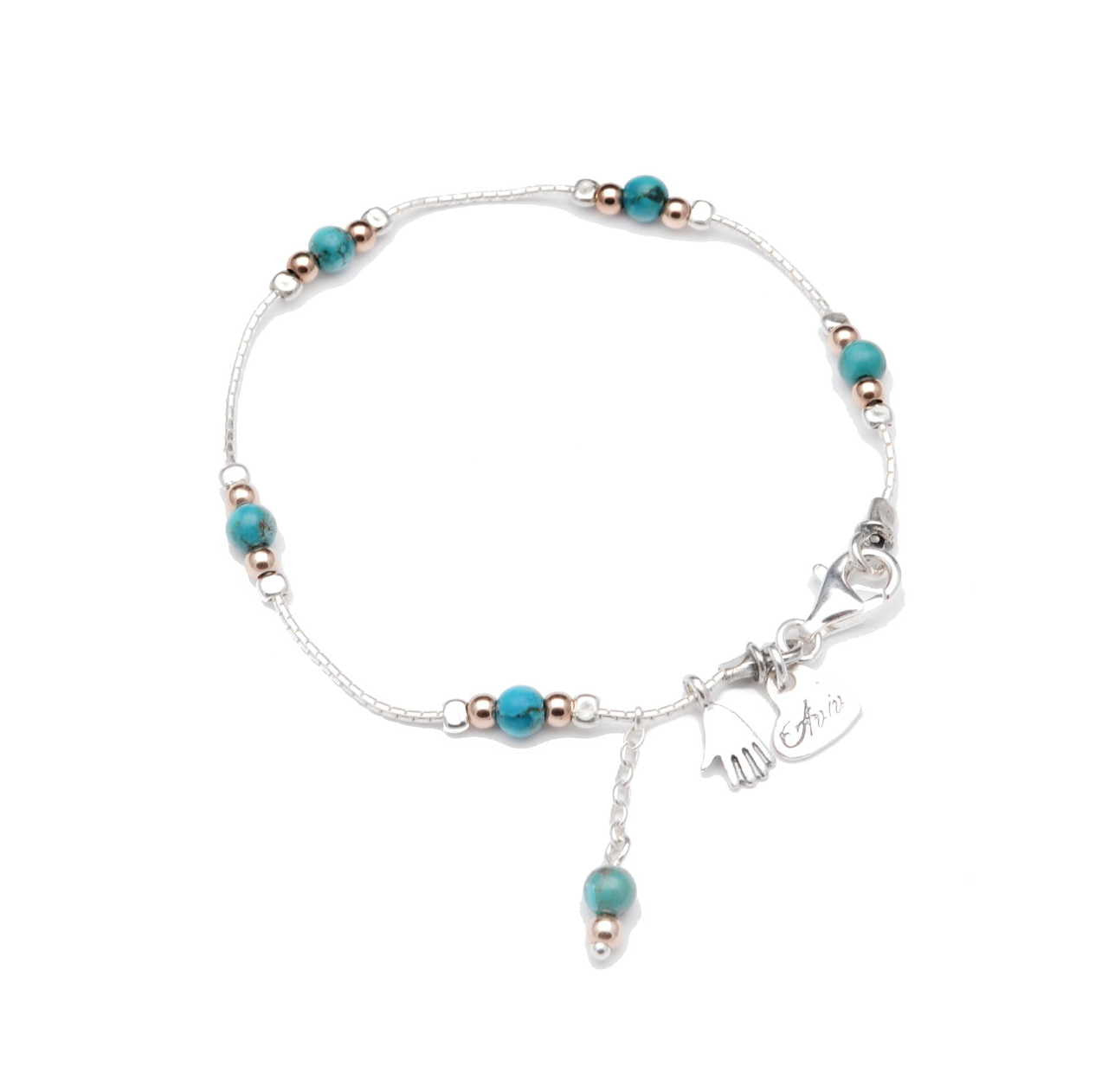 Aviv Silver & Turquoise Bead Bracelet