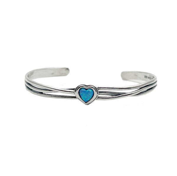 Aviv Silver & Opal Heart Bangle B01784