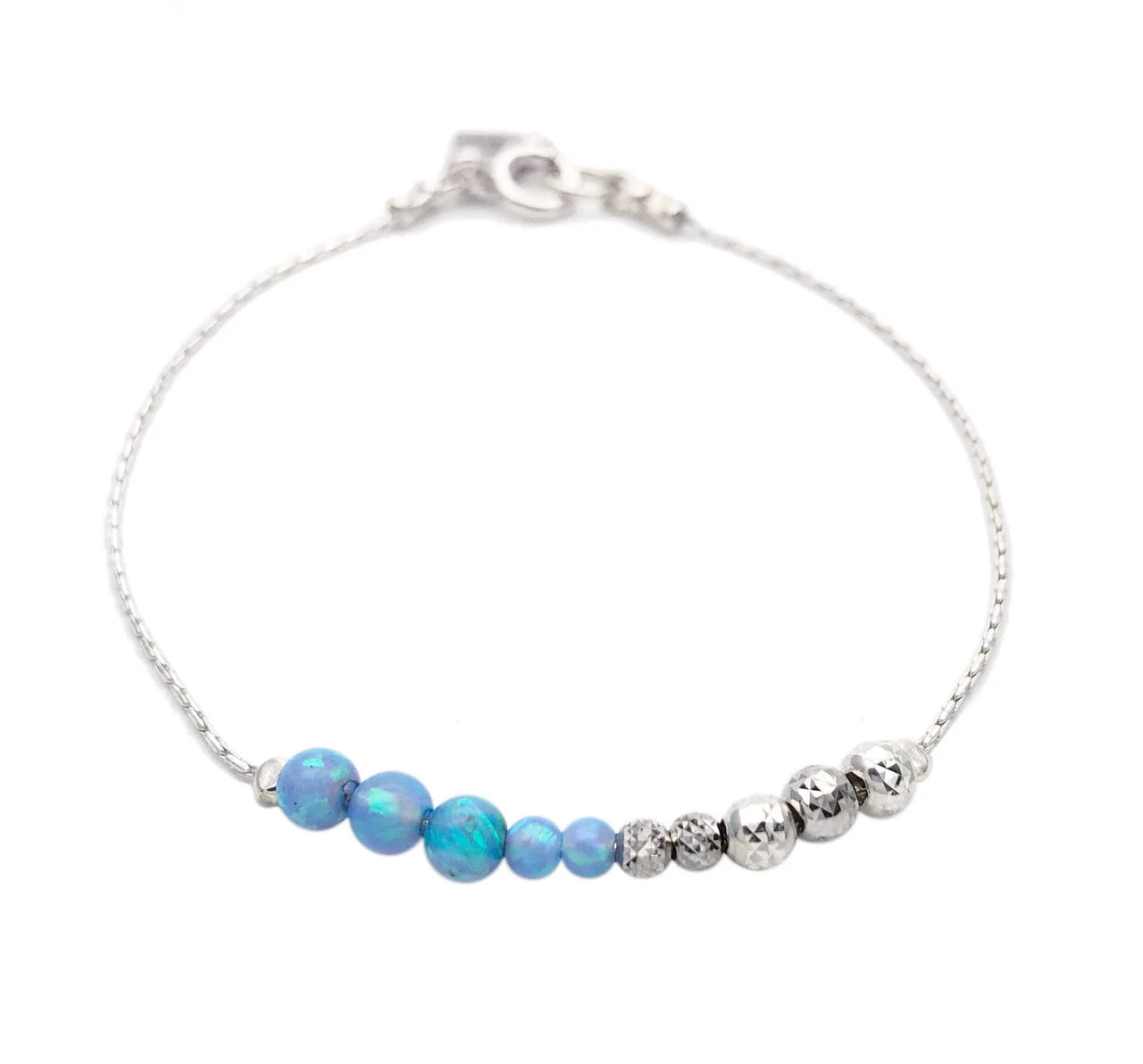 Aviv Silver & Opal Bead Bracelet