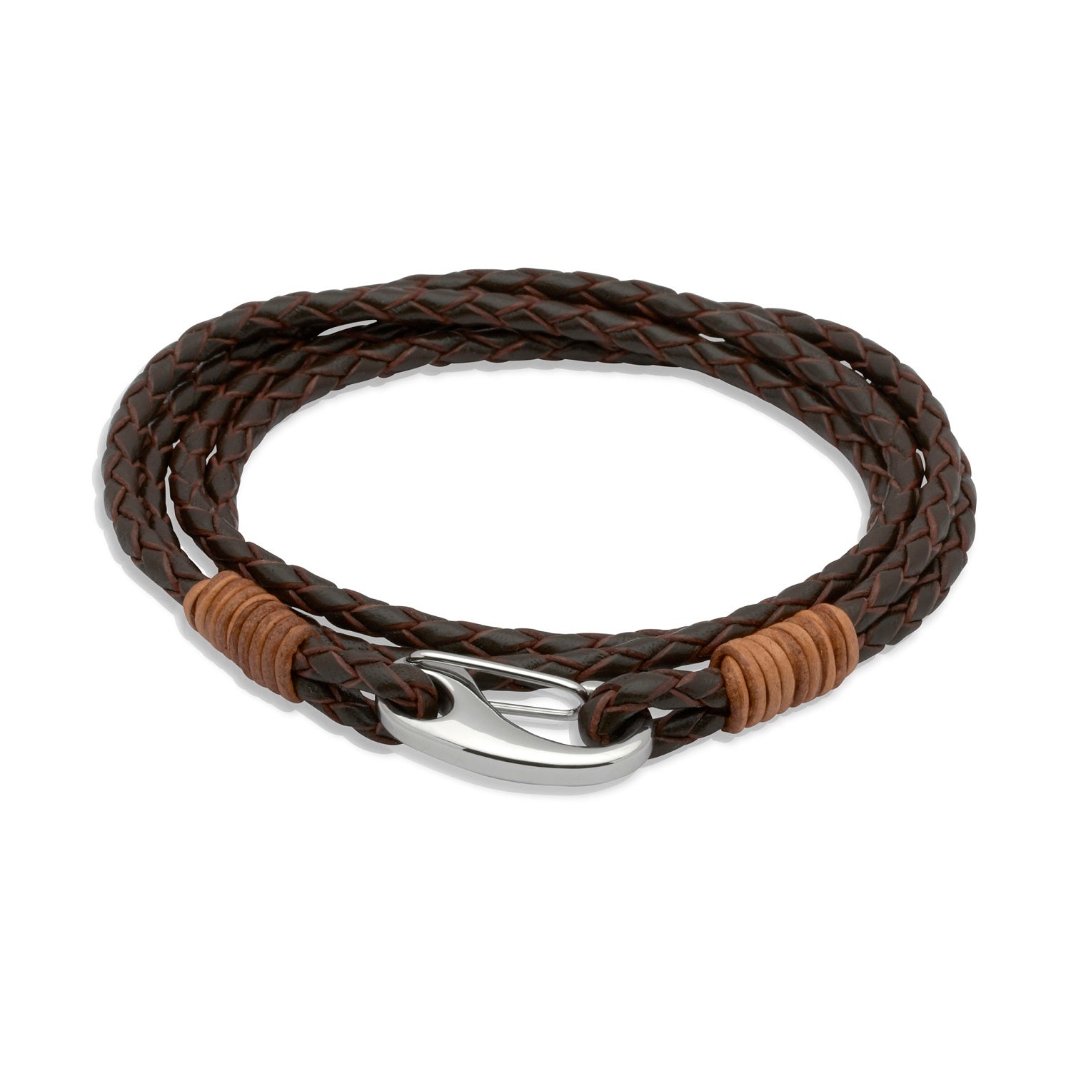 Unique & Co Men's Brown Leather Bracelet B178LB
