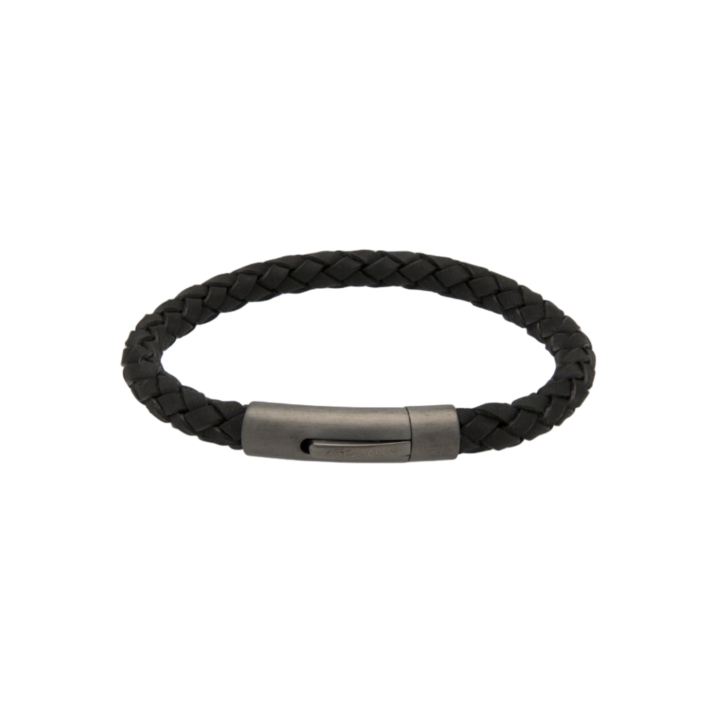Unique & Co Mens Black Leather Bracelet B425BL