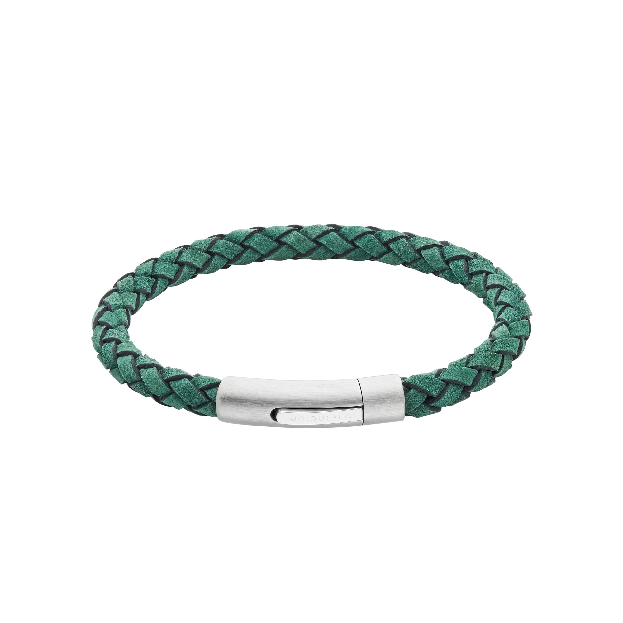 Unique & Co Men's Green Suede Leather Bracelet B552GS