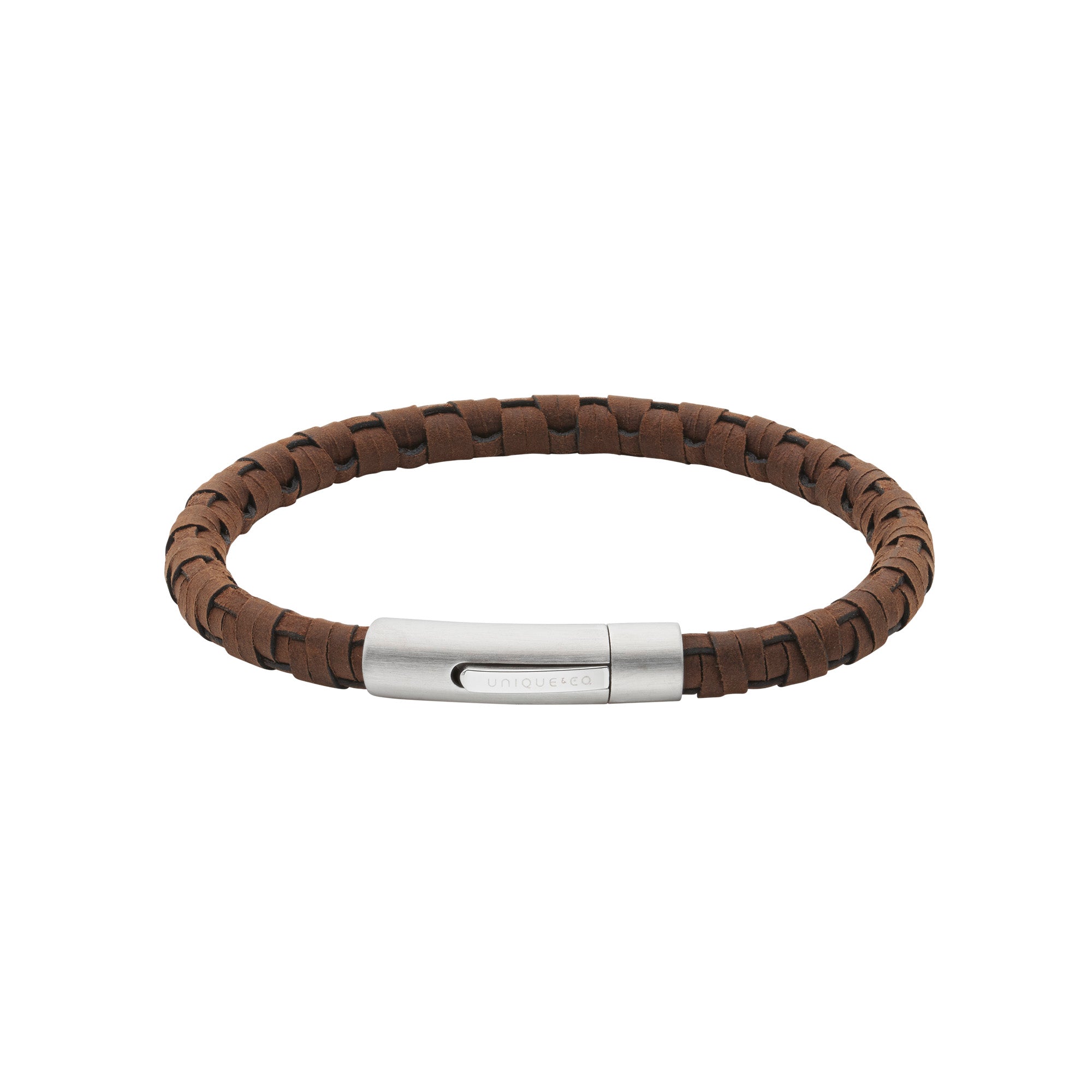 Unique & Co Men's Dark Brown Leather Bracelet B571DB
