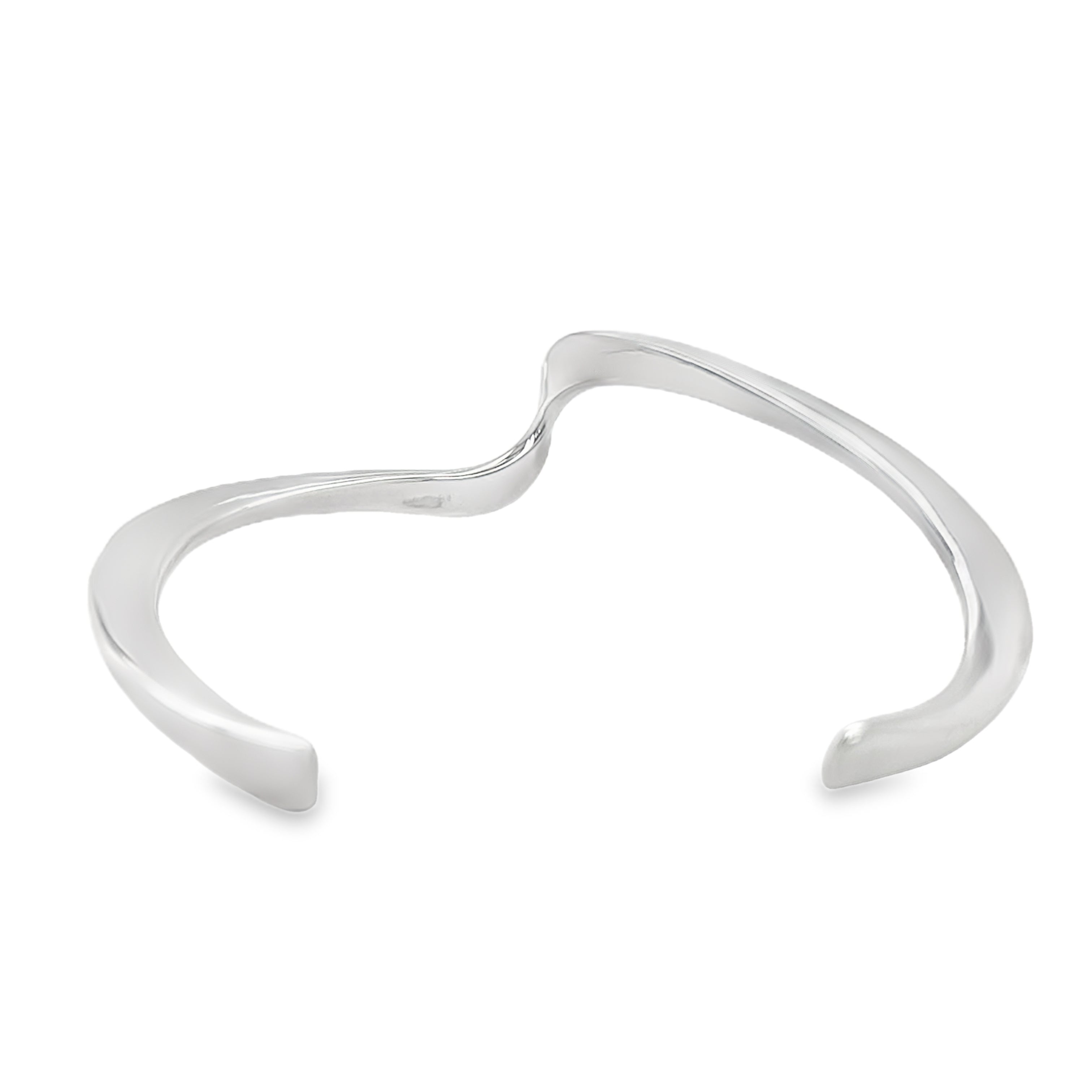 Sterling Silver Curved Torque Bangle rear