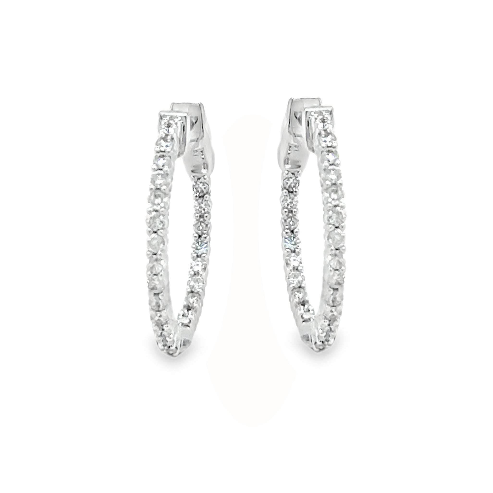 14ct White Gold Diamond 0.60ct Hoop Earring