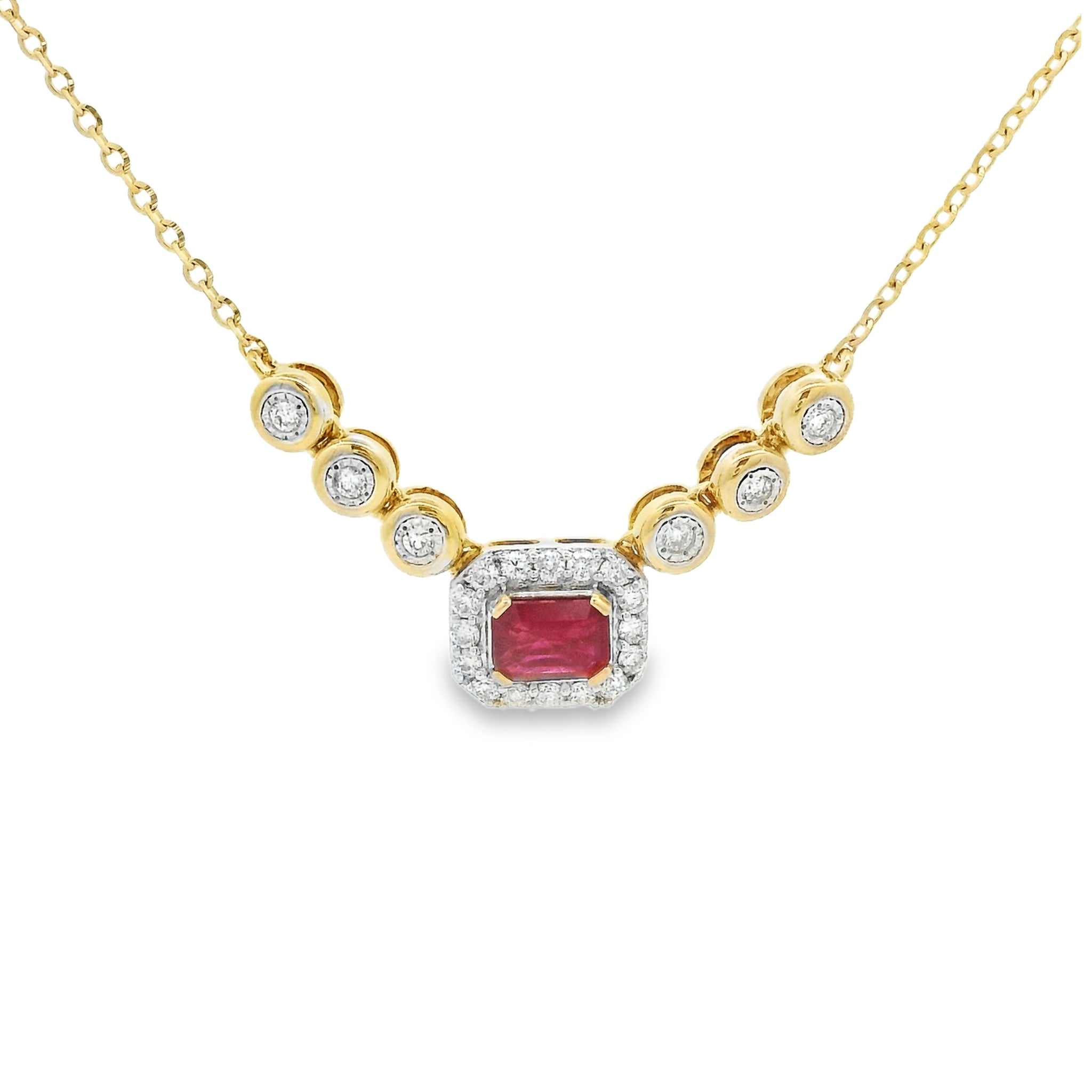 18ct Gold Ruby & Diamond Necklace
