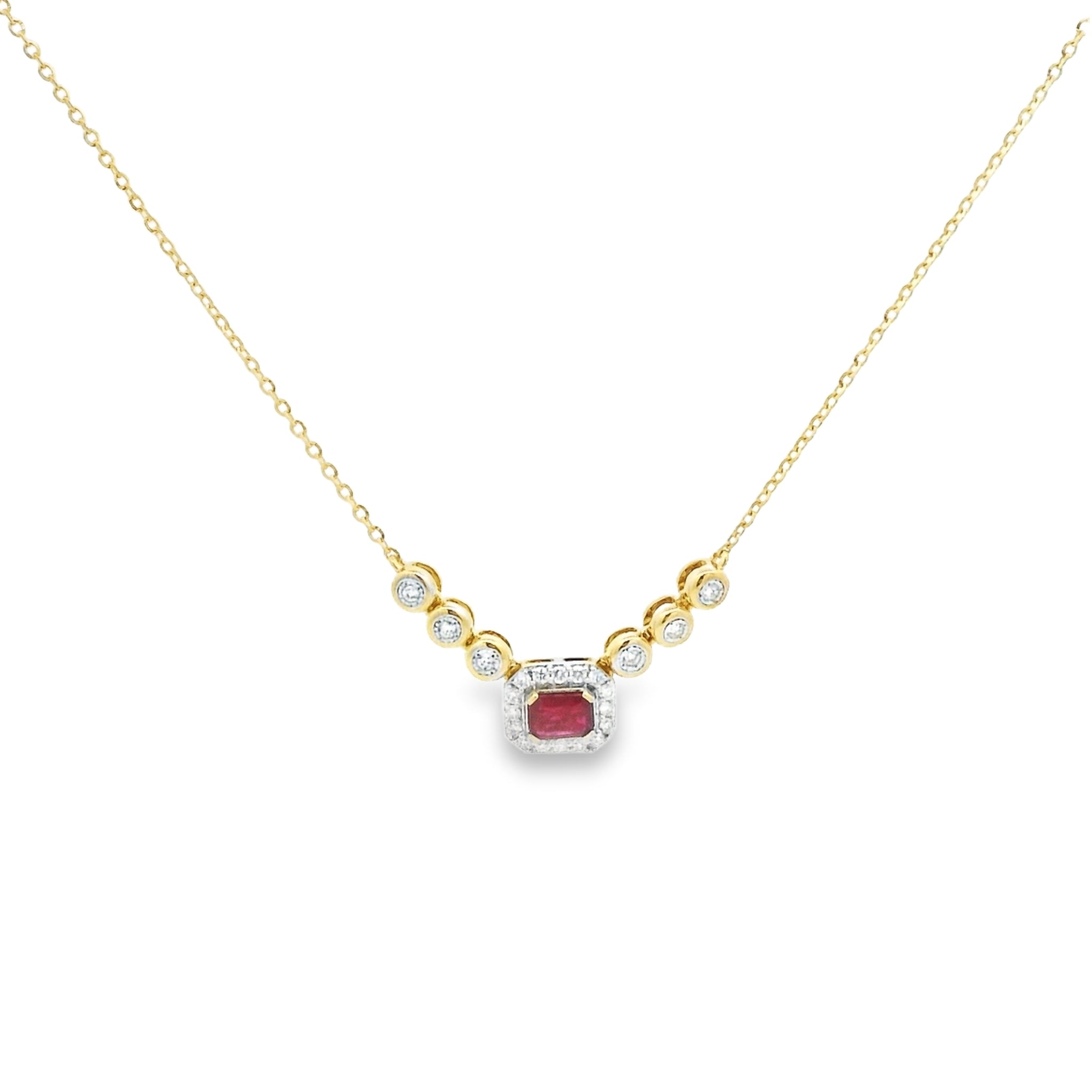 18ct Gold Ruby & Diamond Necklace