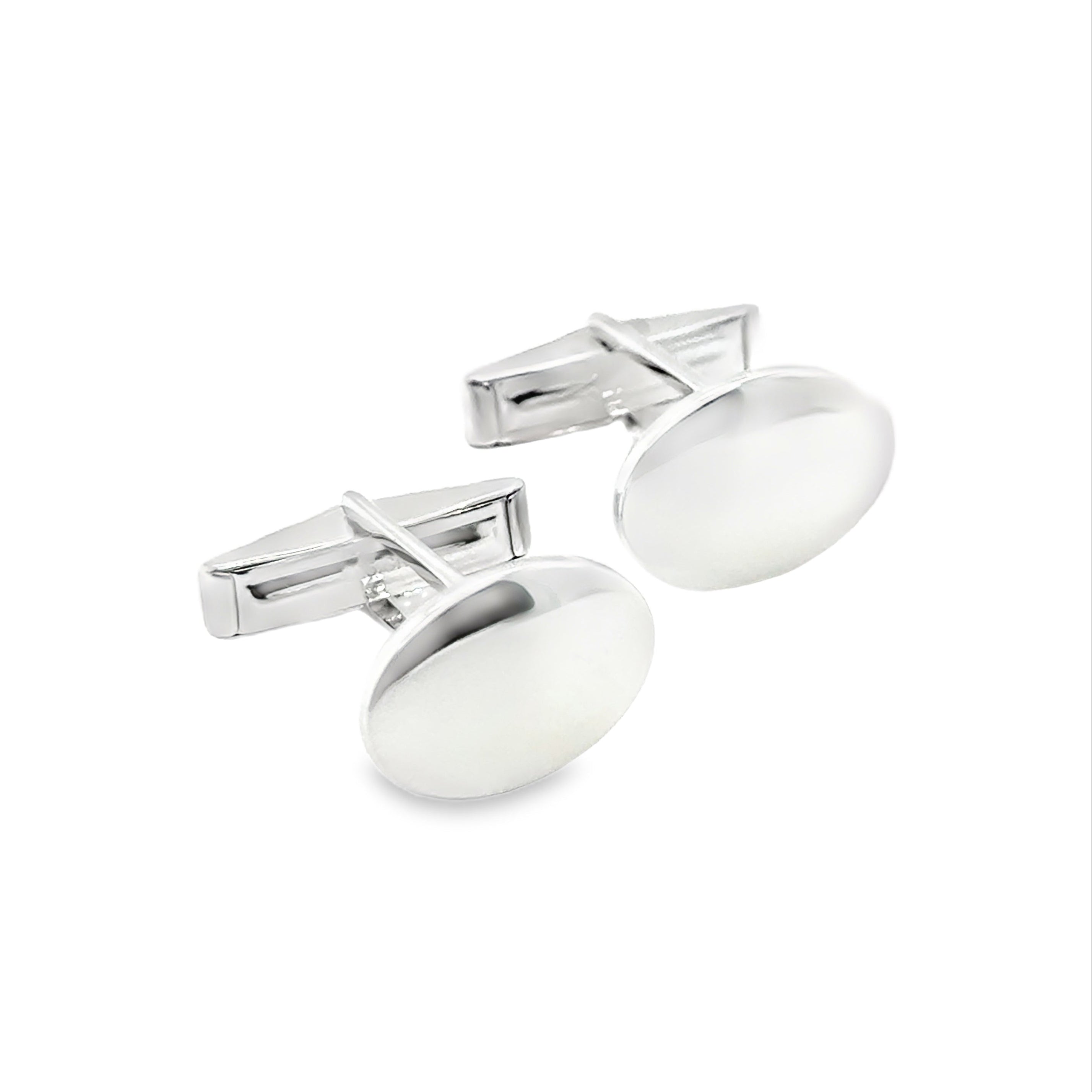 Sterling Silver Oval Cufflinks