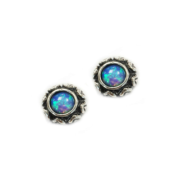Aviv Silver Stud Opal Earrings E02915