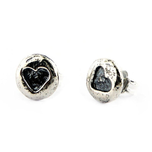 Aviv Silver Heart Stud Earrings