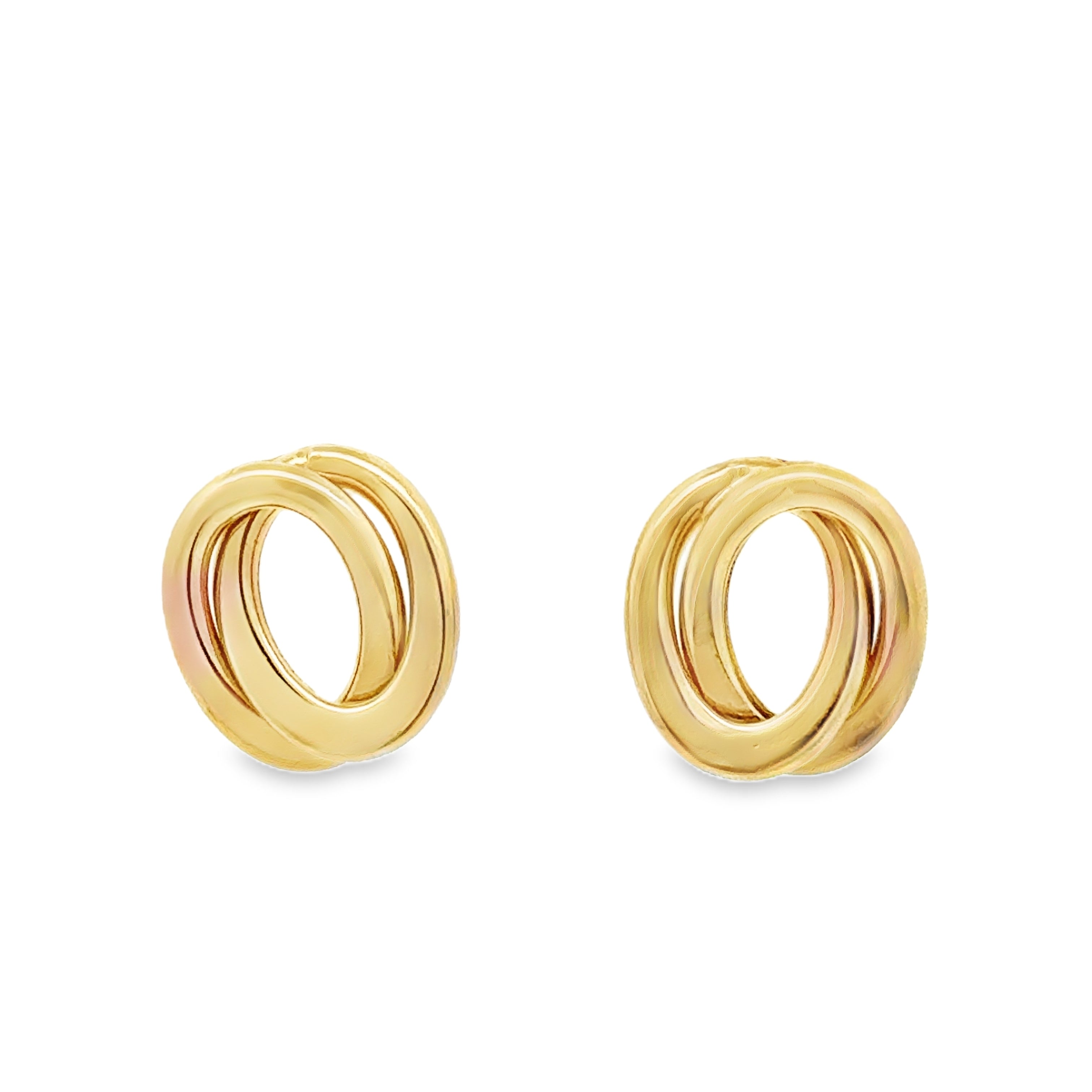 9ct Gold Double Oval Stud Earrings