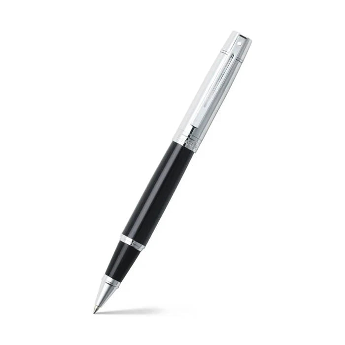 Sheaffer® 300 Glossy Black Barrel and Bright Chrome Cap Rollerball Pen 9314-1
