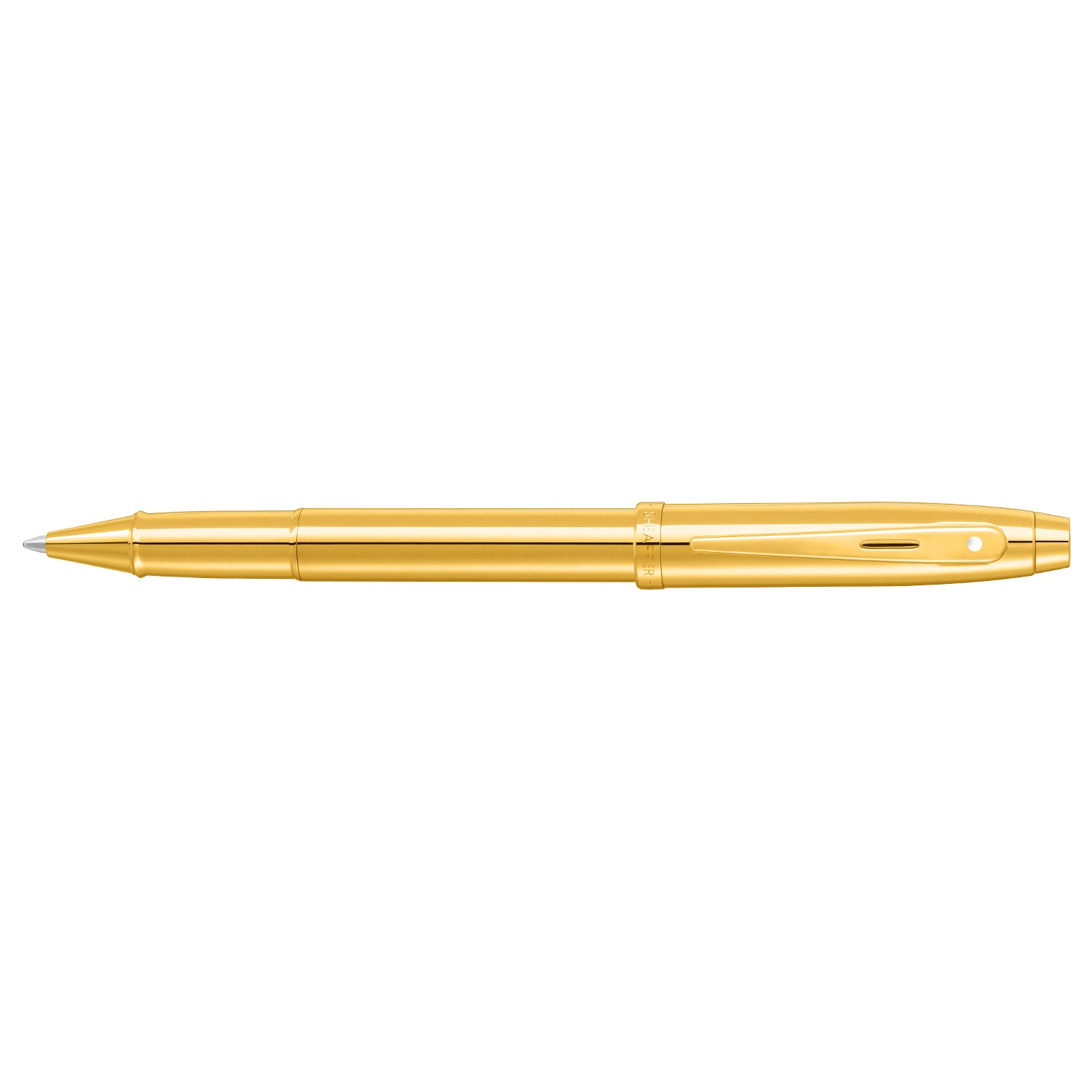 Sheaffer® 100 Glossy PVD Gold Rollerball Pen With PVD Gold Trim