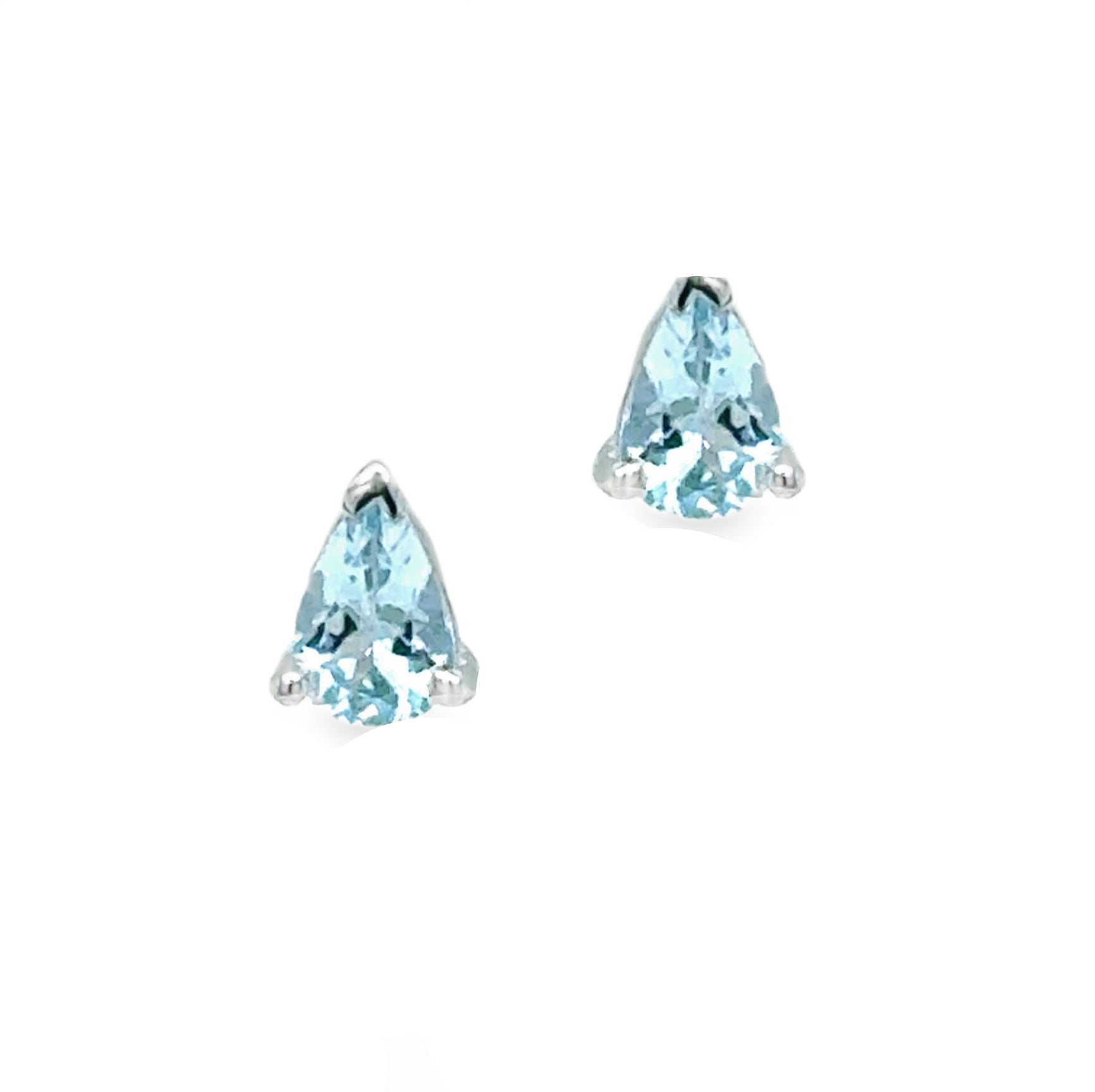9ct White Gold Pear Shaped Aquamarine Earrings