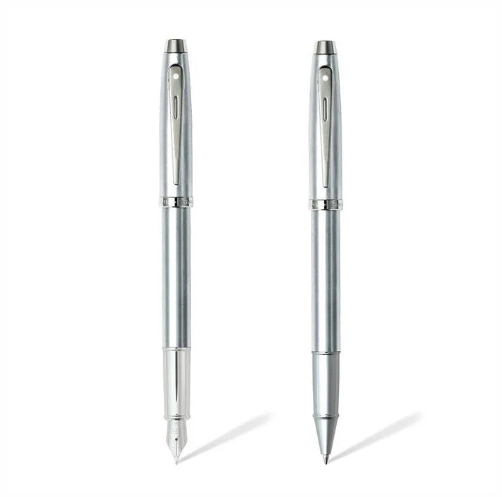 Sheaffer Series 100 Brushed Chrome Roller Ball & Fountain Pens