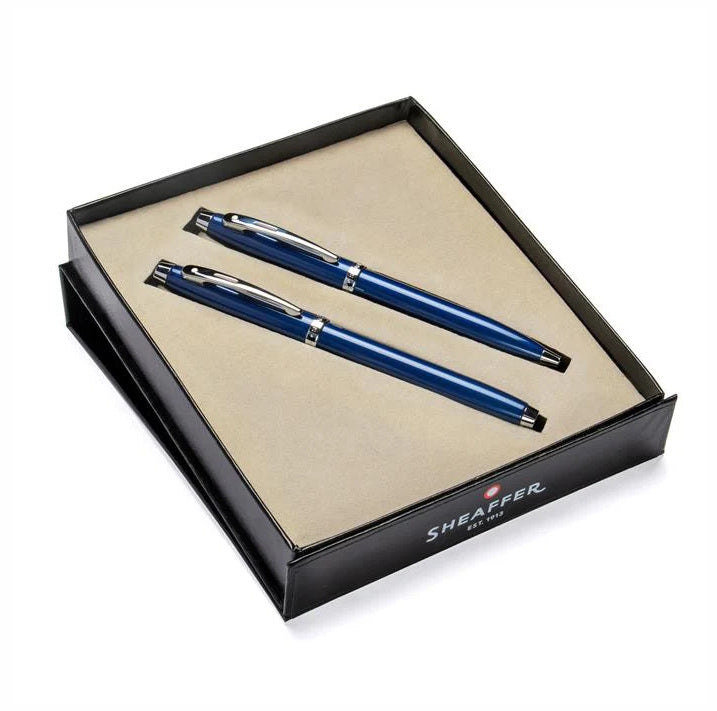 Sheaffer Series 100 Glossy Blue Ballpoint & Roller Ball Pen Set