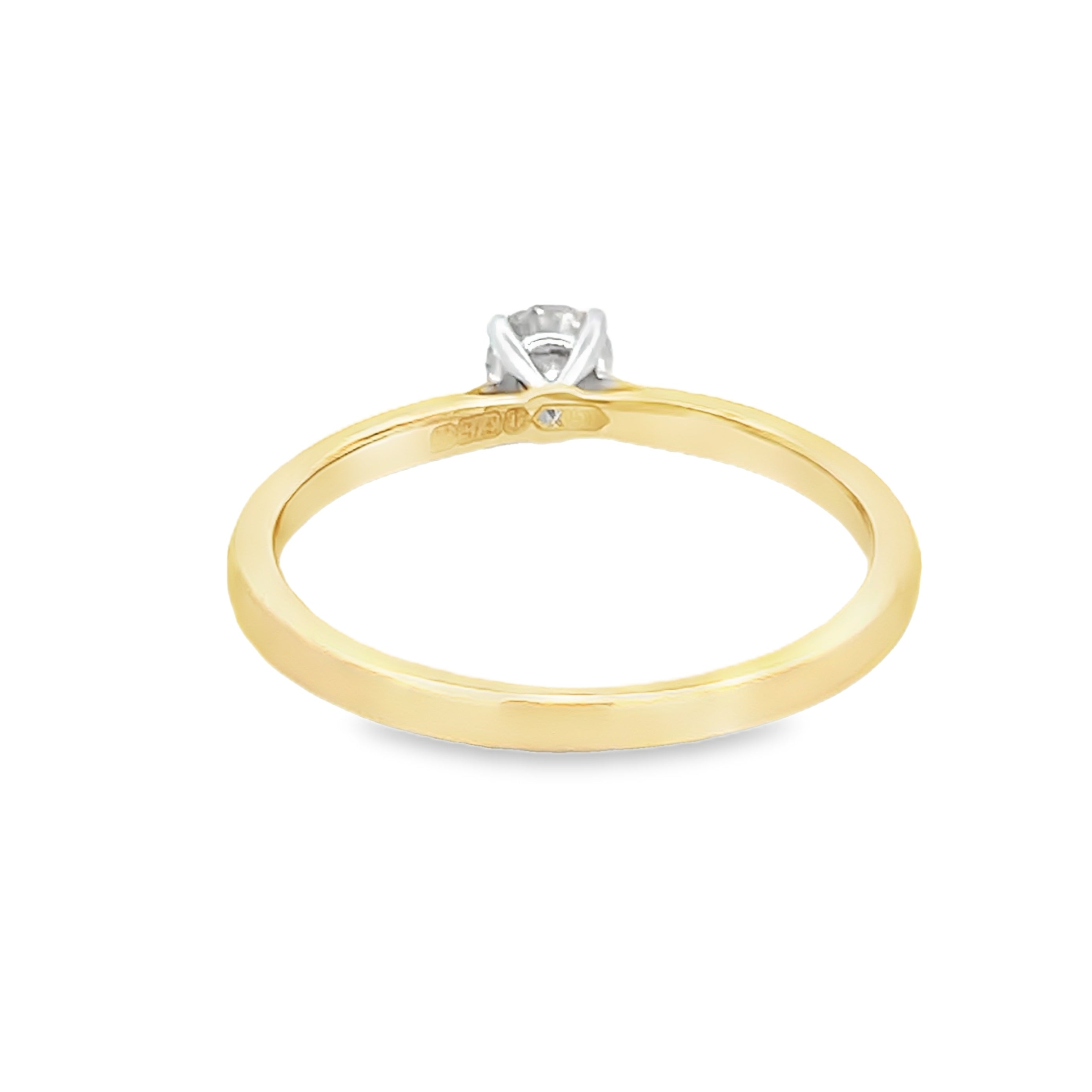 9ct Yellow Gold Solitaire Diamond Engagement Ring 0.27ct rear