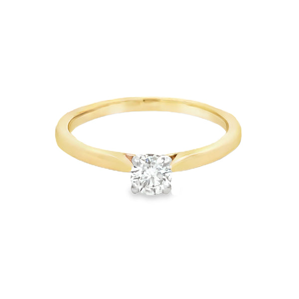 9ct Yellow Gold Solitaire Diamond Engagement Ring 0.27ct