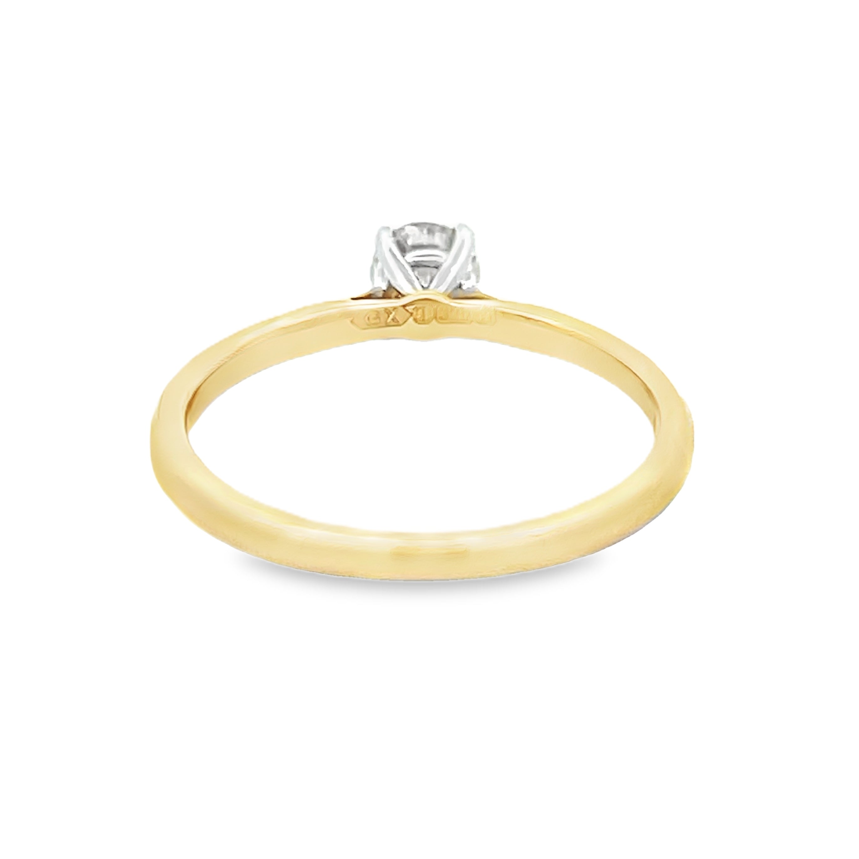 9ct Yellow Gold Solitaire Diamond Engagement Ring 0.36ct rear