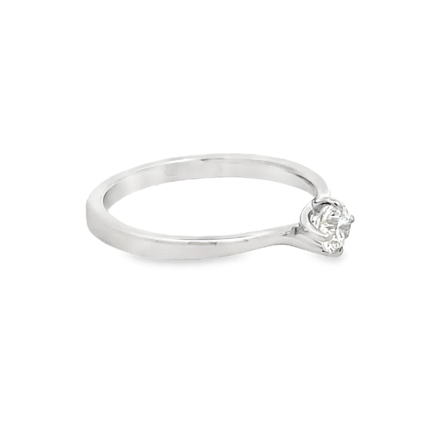 Palladium Solitaire Diamond Engagement Ring 0.30ct side
