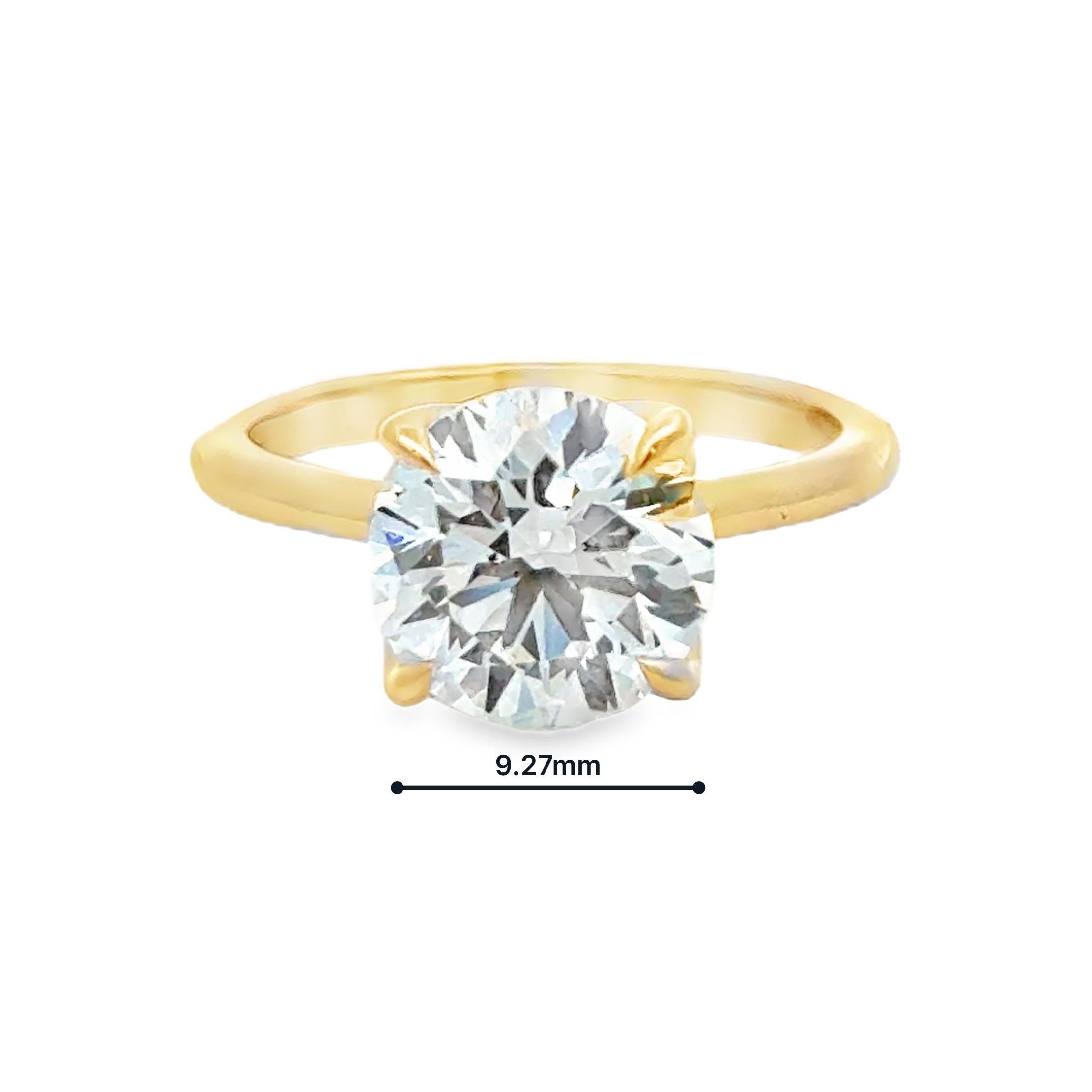 Lab Grown Diamond Brilliant Cut 3.06ct Solitaire Ring 9ct Gold measurement