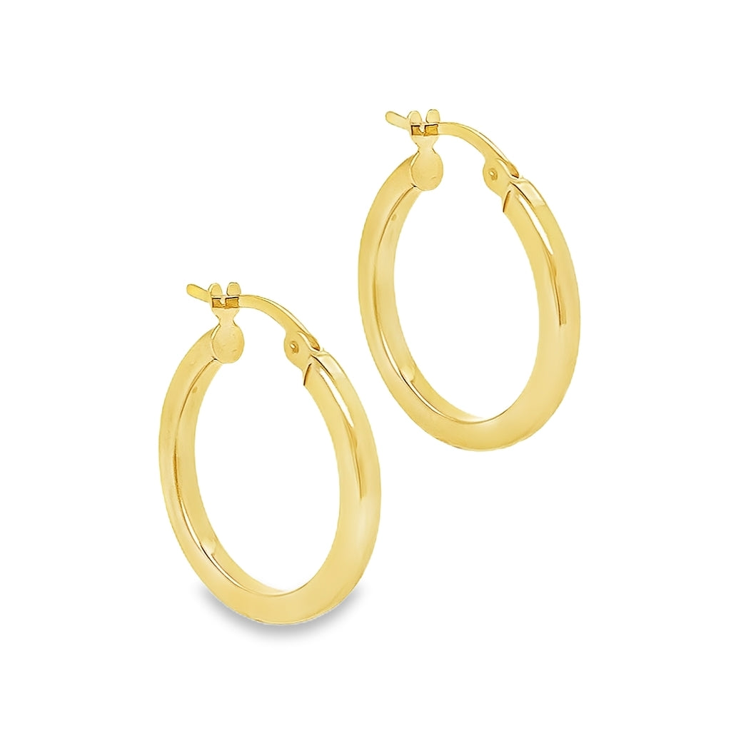 9ct Gold Square Tube Hoop Earring