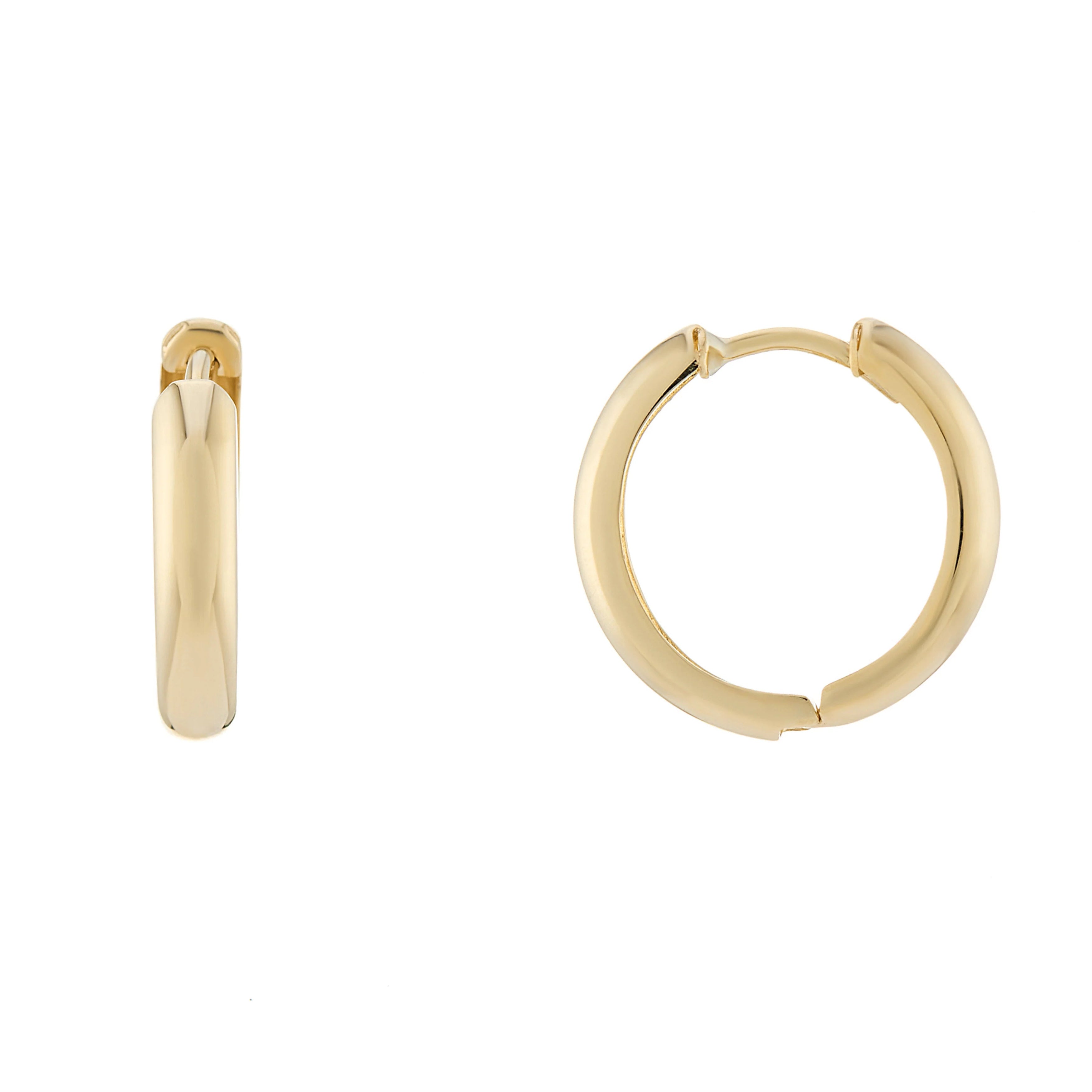9ct Yellow Gold Plain 15mm Huggy Earrings