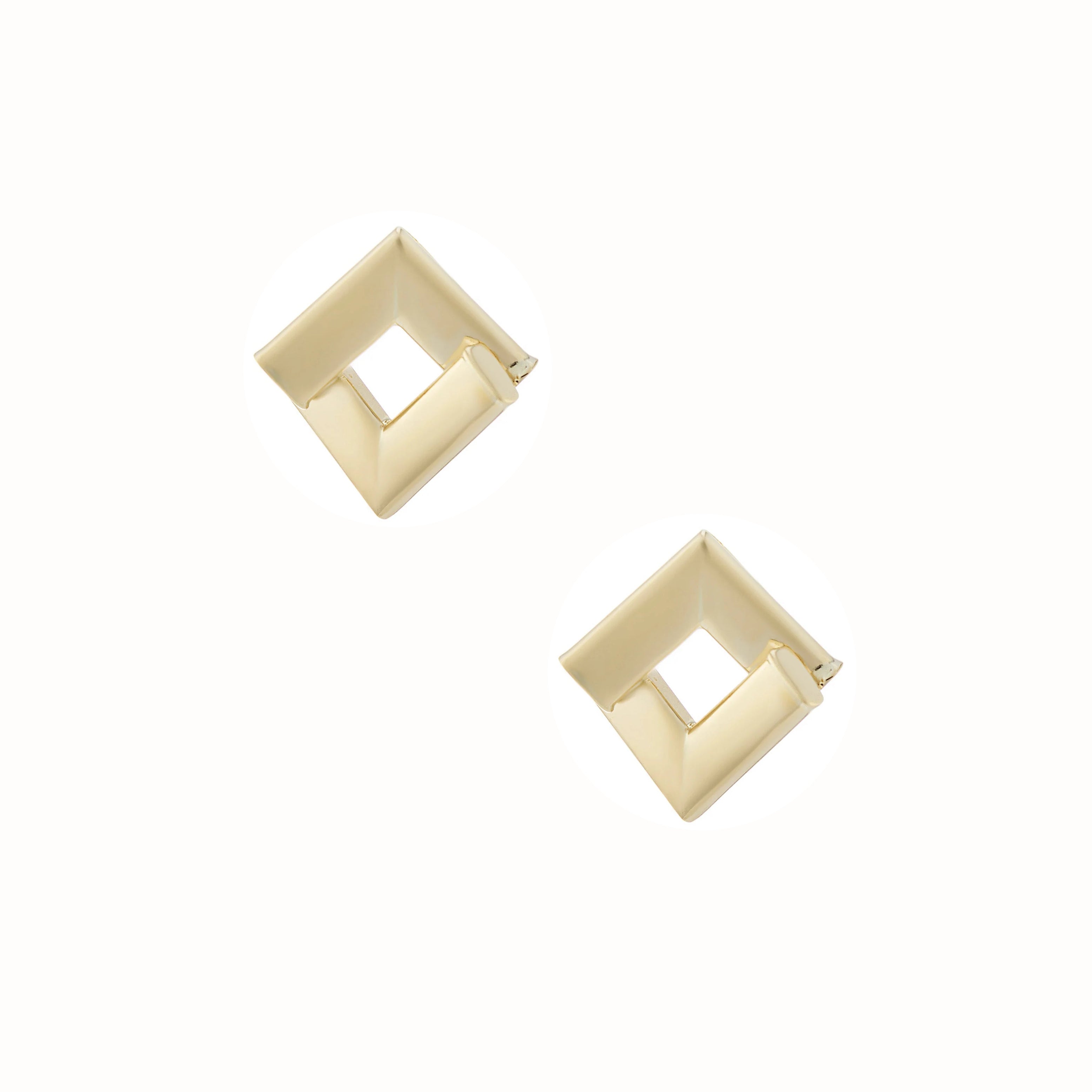 9ct Gold Diamond Shaped Stud Earrings