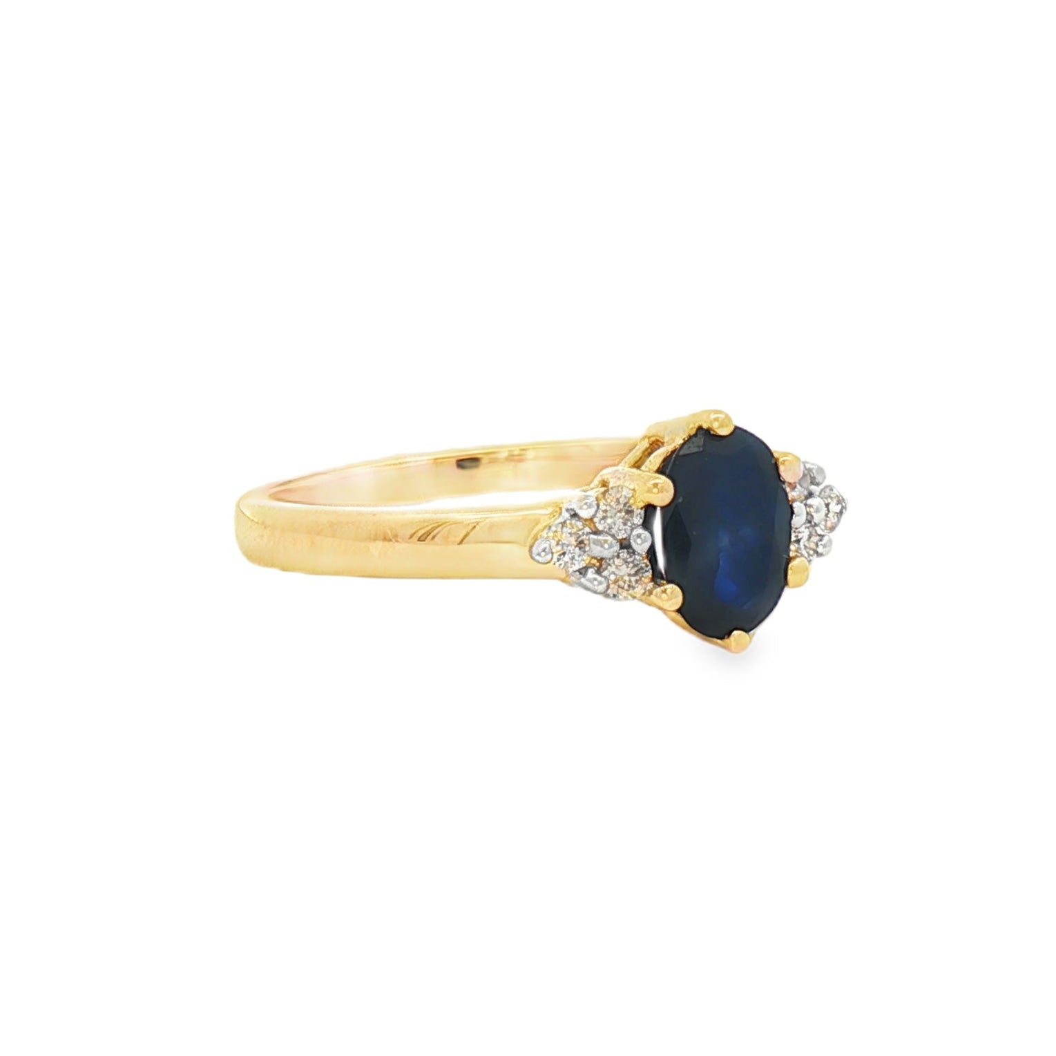 Sapphire & Diamond Ring 9ct Gold side