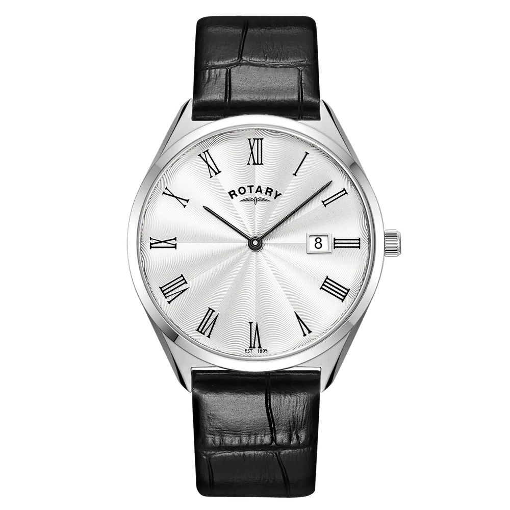 Rotary Ultra Thin Men's Leather Strap Watch GS08010/01