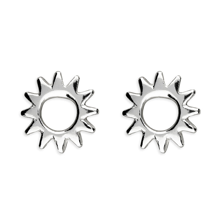 Sterling Silver Open Sunshine Stud Earrings