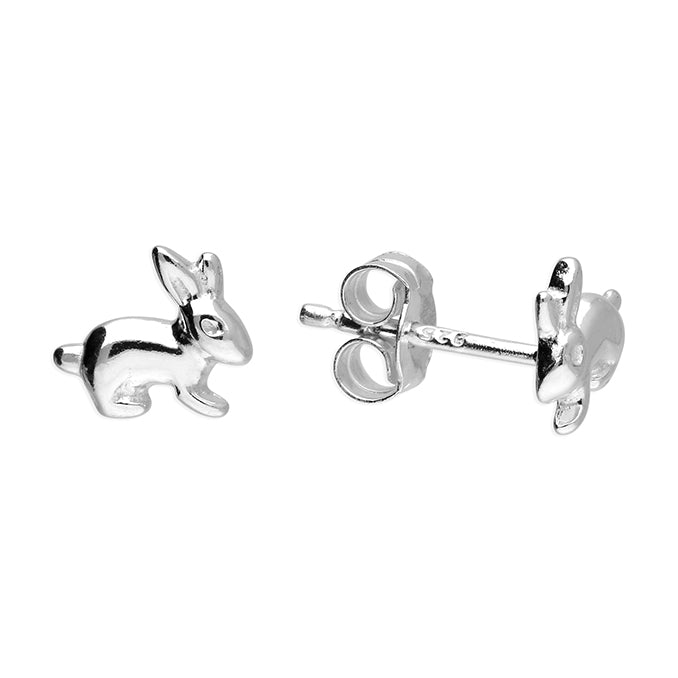 Sterling Silver Rabbit Stud Children's Earrings