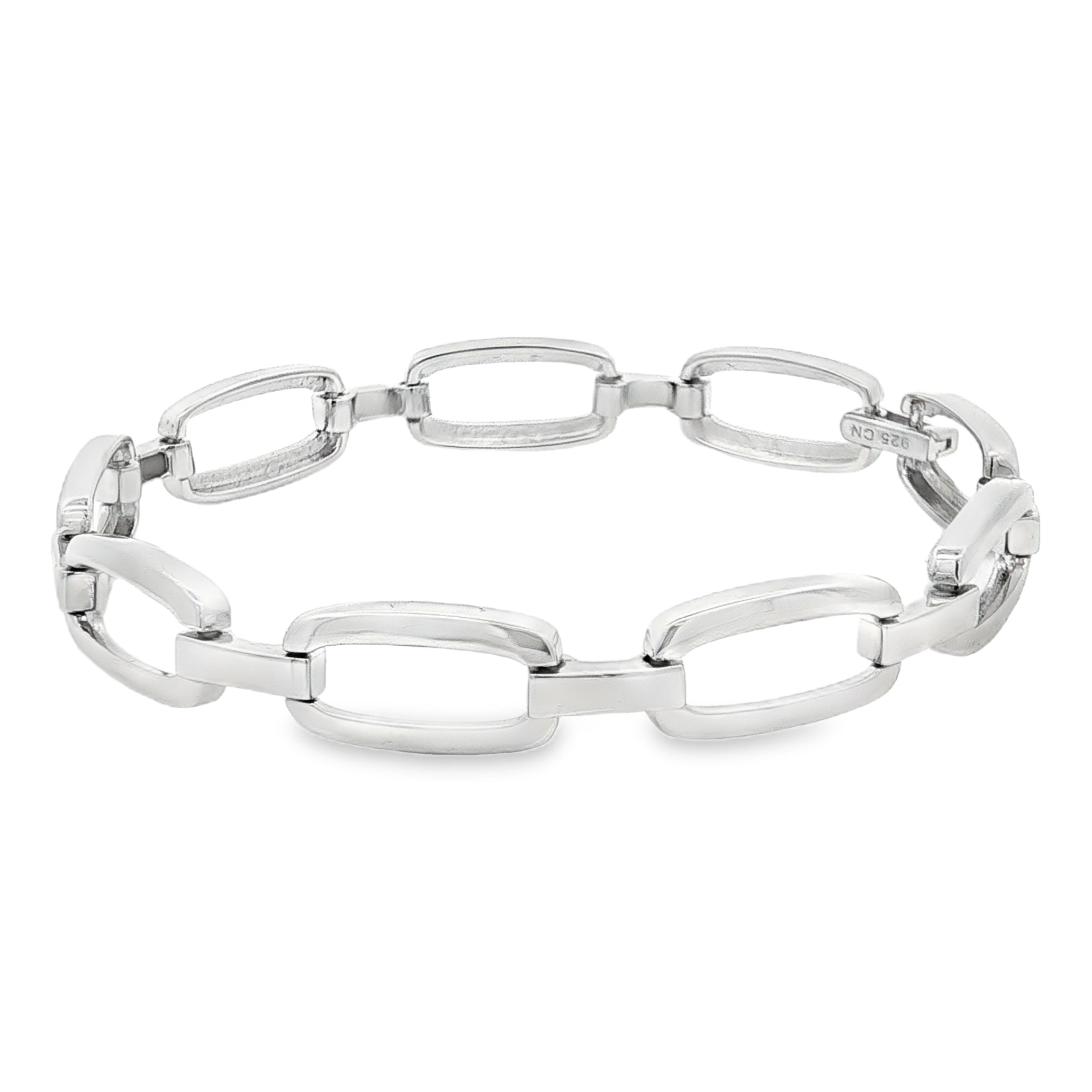 Silver Rectangular Link Bracelet
