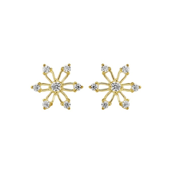 9ct CZ Daisy Stud Earrings