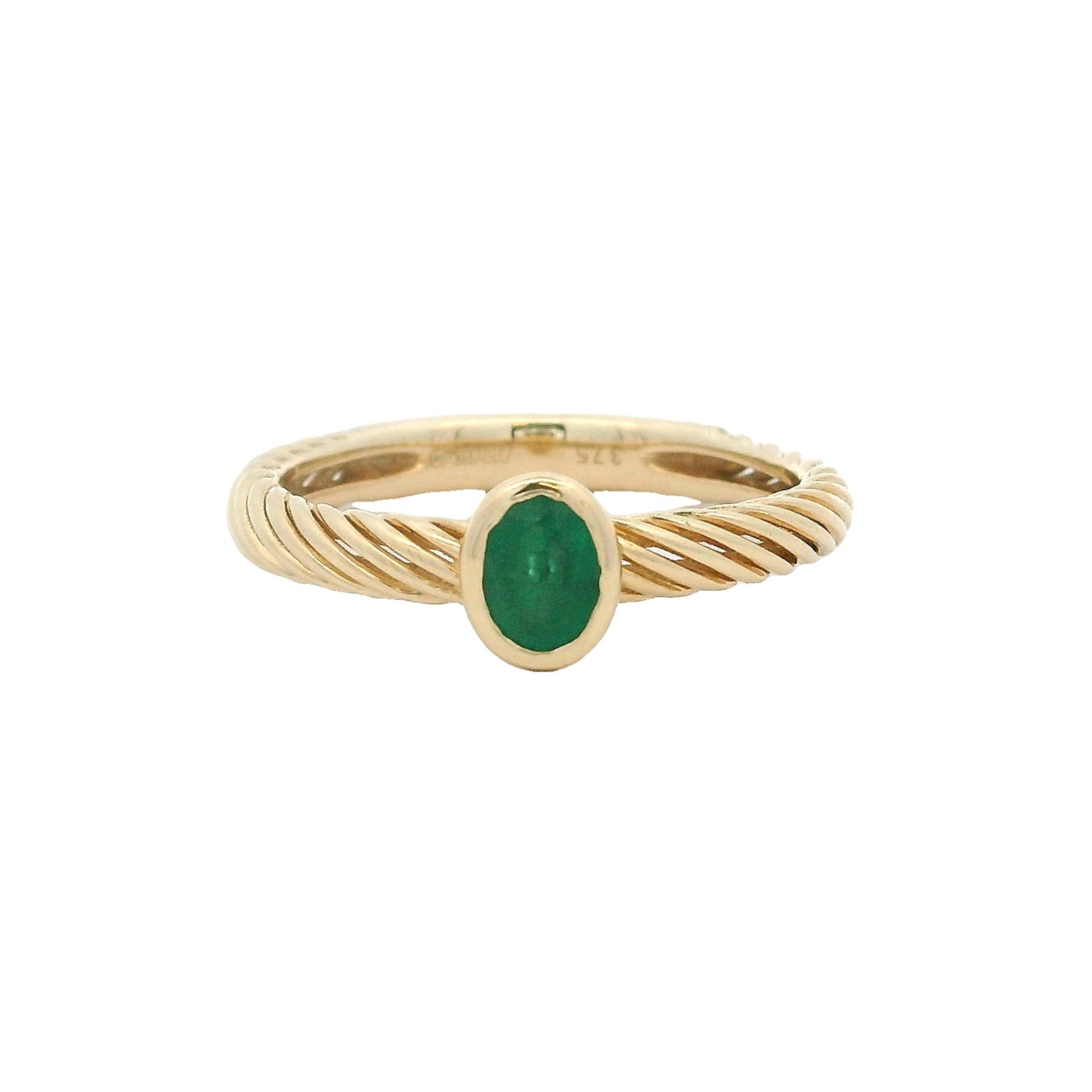 Solitaire Emerald Ring 9ct Gold