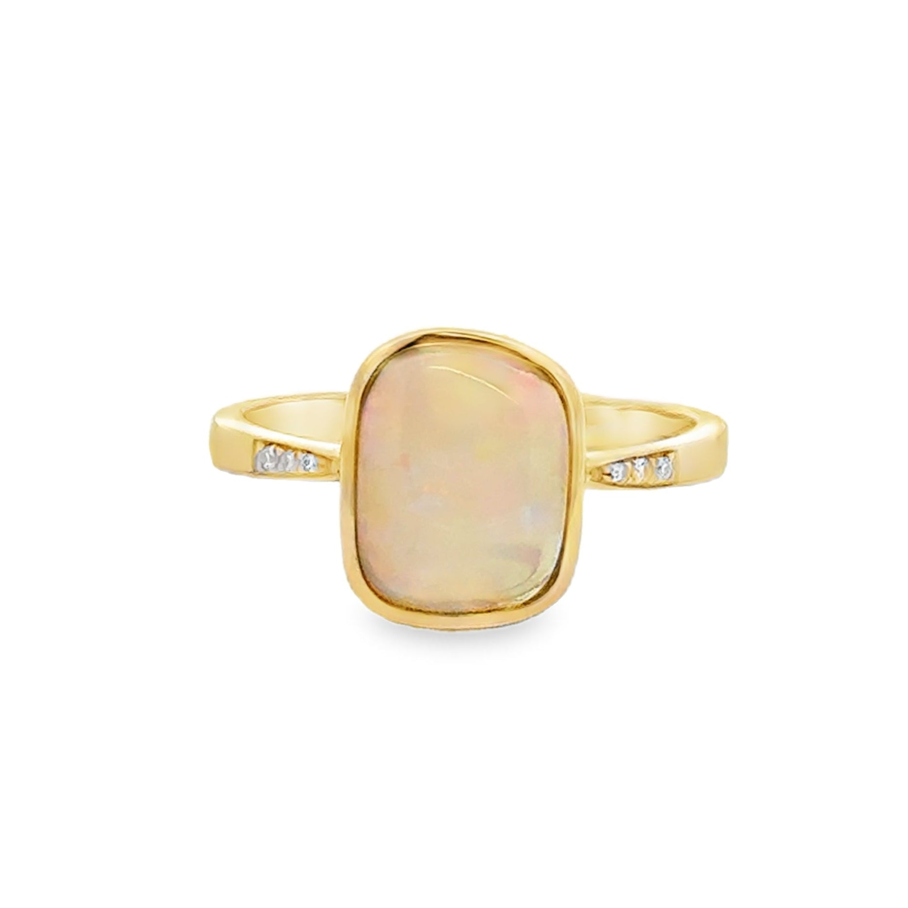 Opal & Diamond Ring 9ct Gold