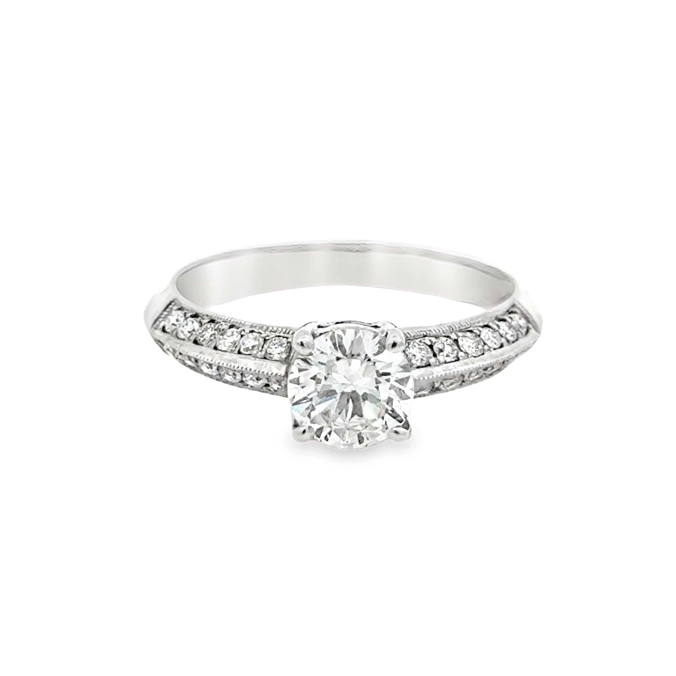 Solitaire Diamond Engagement Ring 0.80ct 18ct White Gold