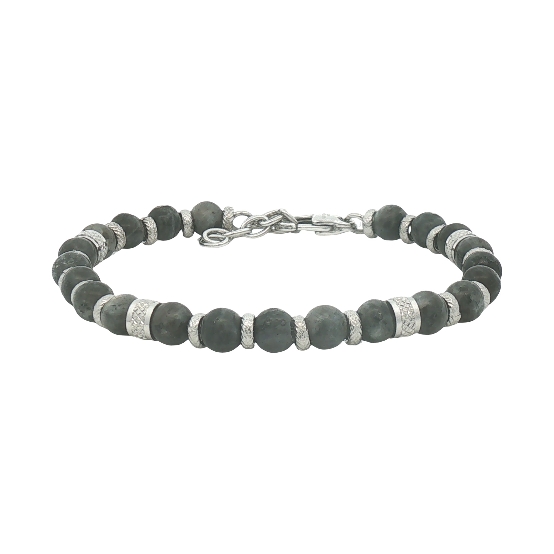 Unique & Co Men's Steel & Labradorite Bead Bracelet LAB-291